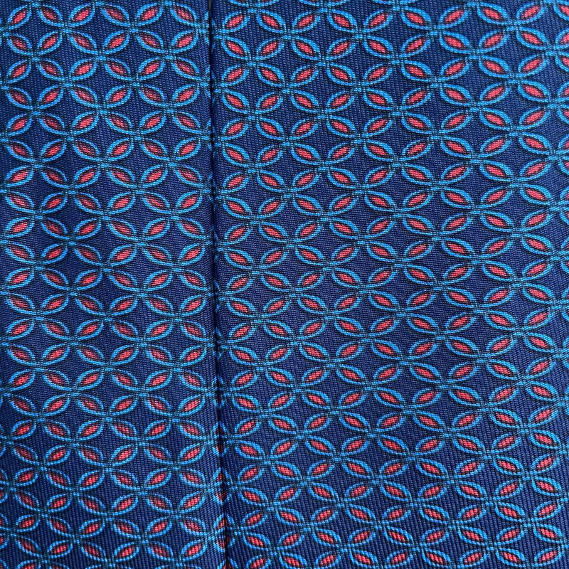Hermes Paris Silk Tie 7064 TA Geometry Blue - 1