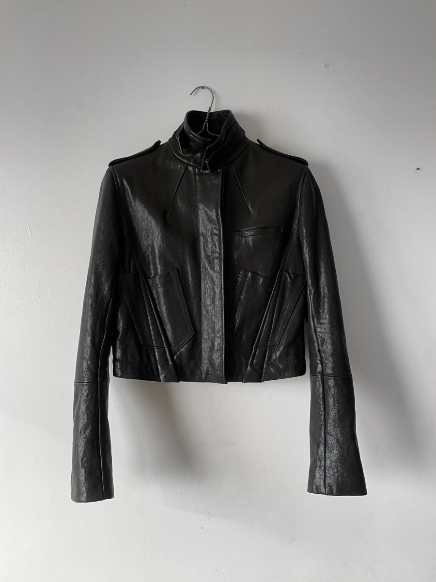 FW16 Cropped Leather Jacket - 1