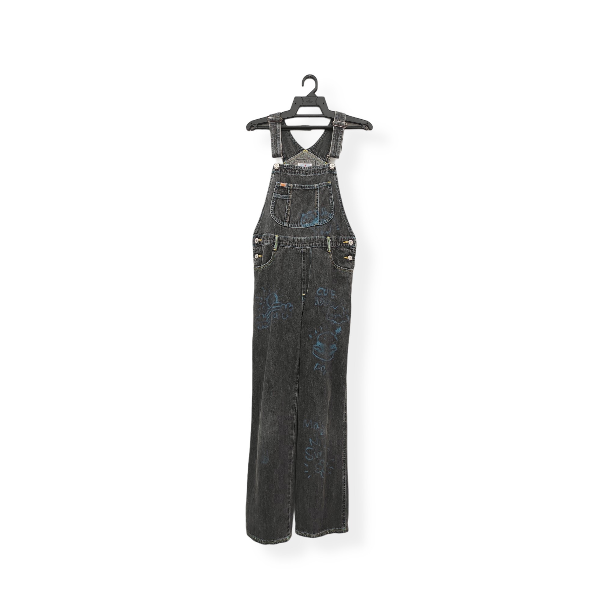 Japanese Brand - Archive 1990's ANGEL BLUE painter denim waistband overalls - 14