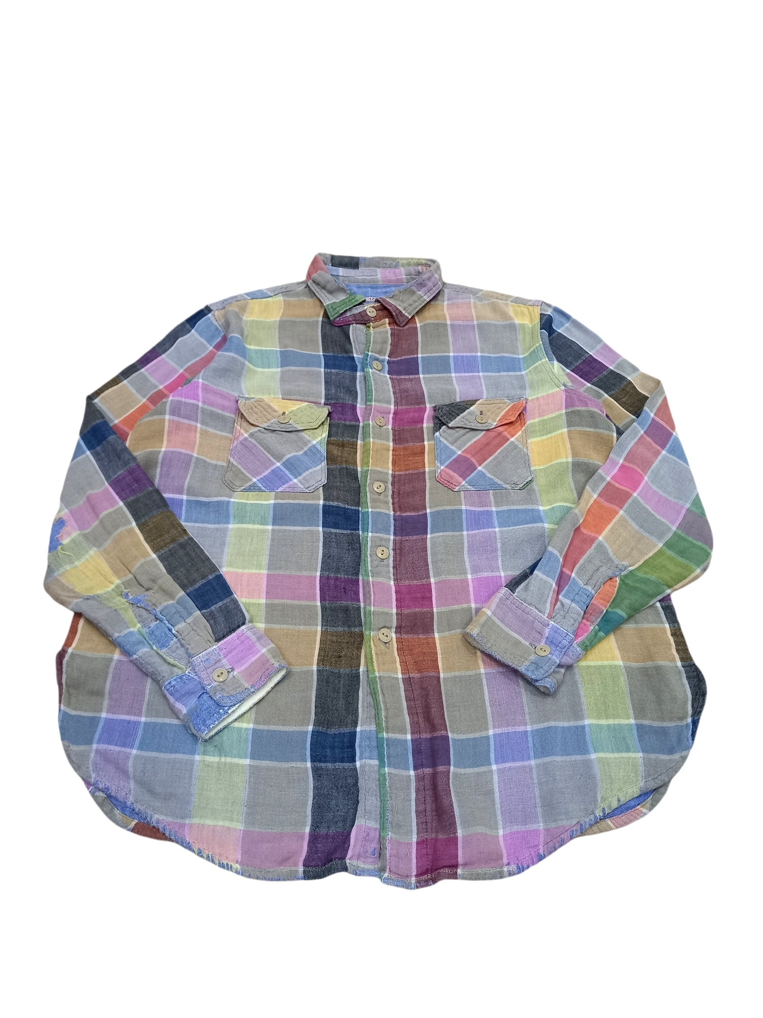 Rare! Kapital Distressed Rockabilly Look Plaid Shirt - 3