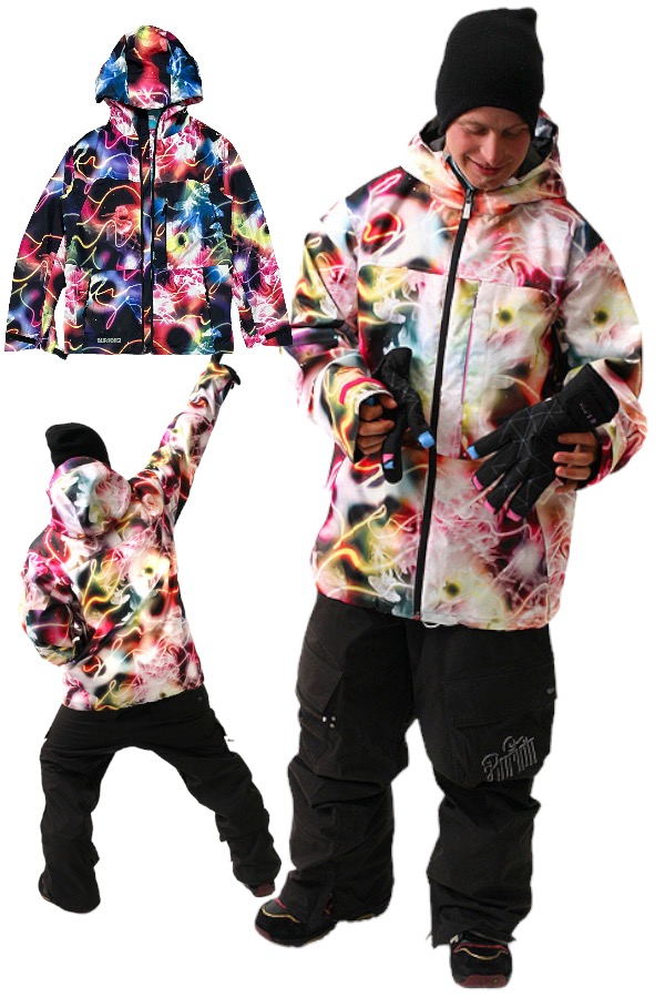 Other Designers Burton BURTON X CHUCK ANDERSON SNOWBOARD SKI LIGHT CAMO JACKET af12 deathcrew77 REVERSIBLE