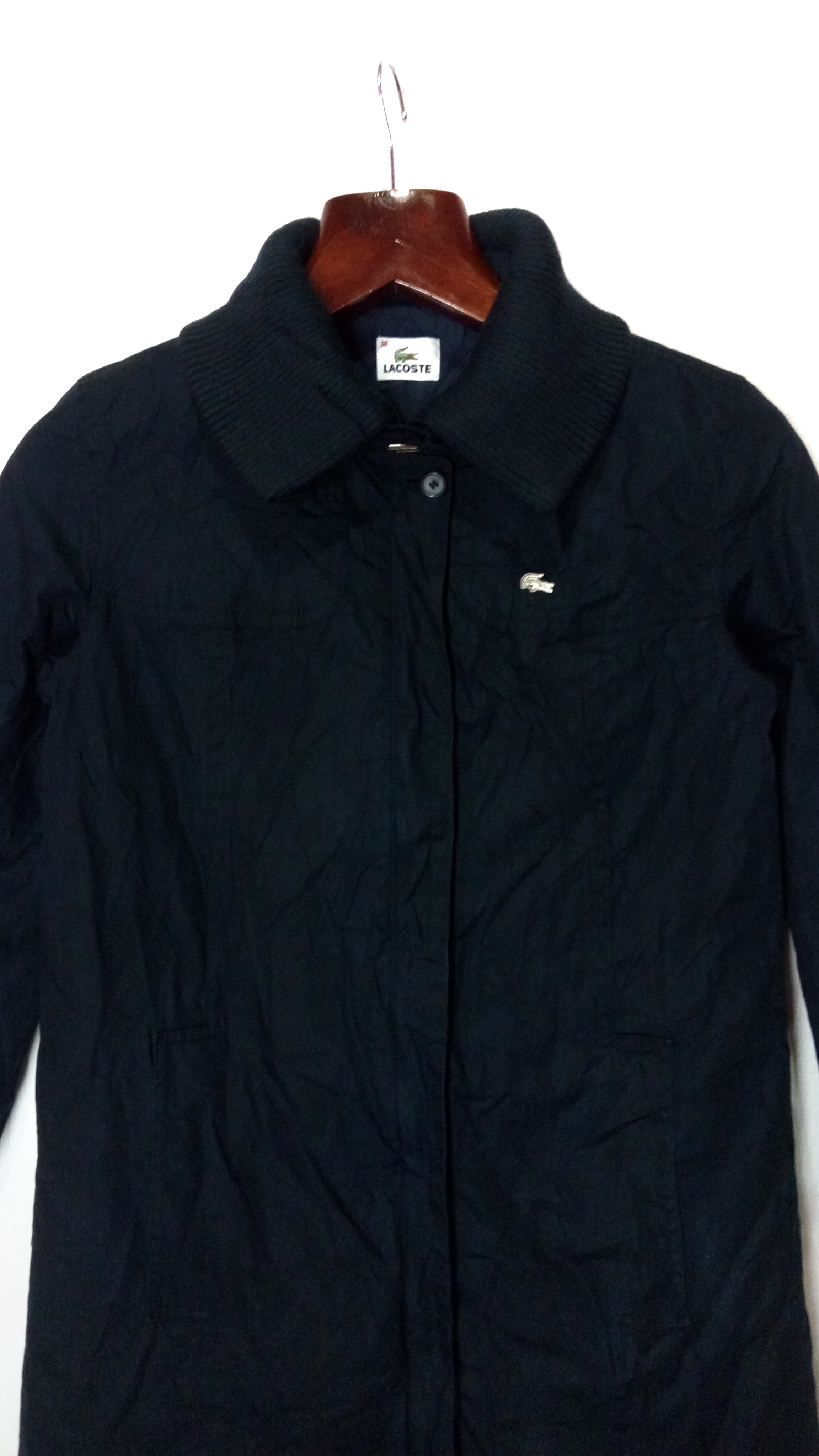 Lacoste parka long jacket dark blue color - 3