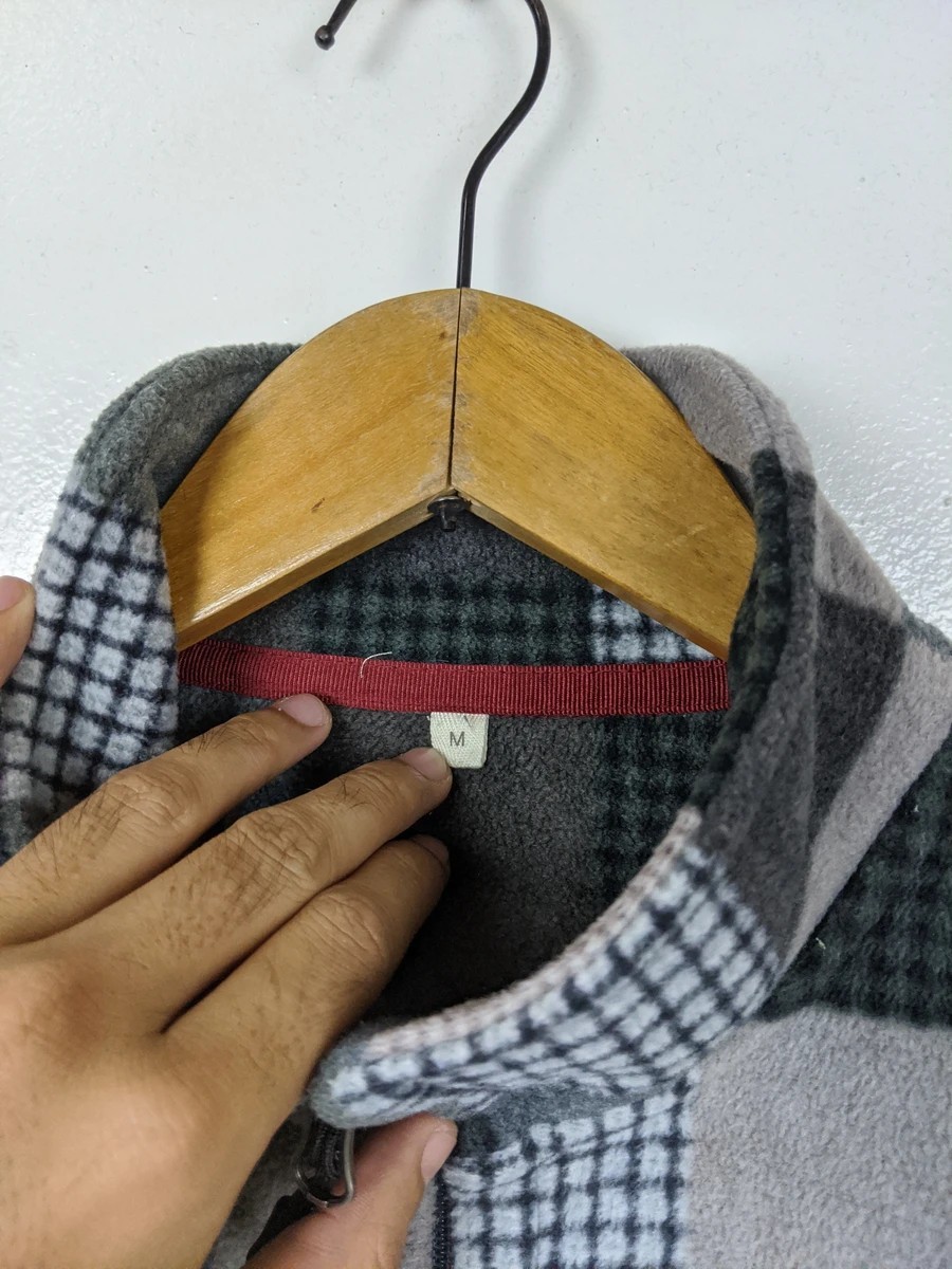 Japanese Brand - Topvalu Japan Patchwork Style Fleece Light Jacket Sweater - 4