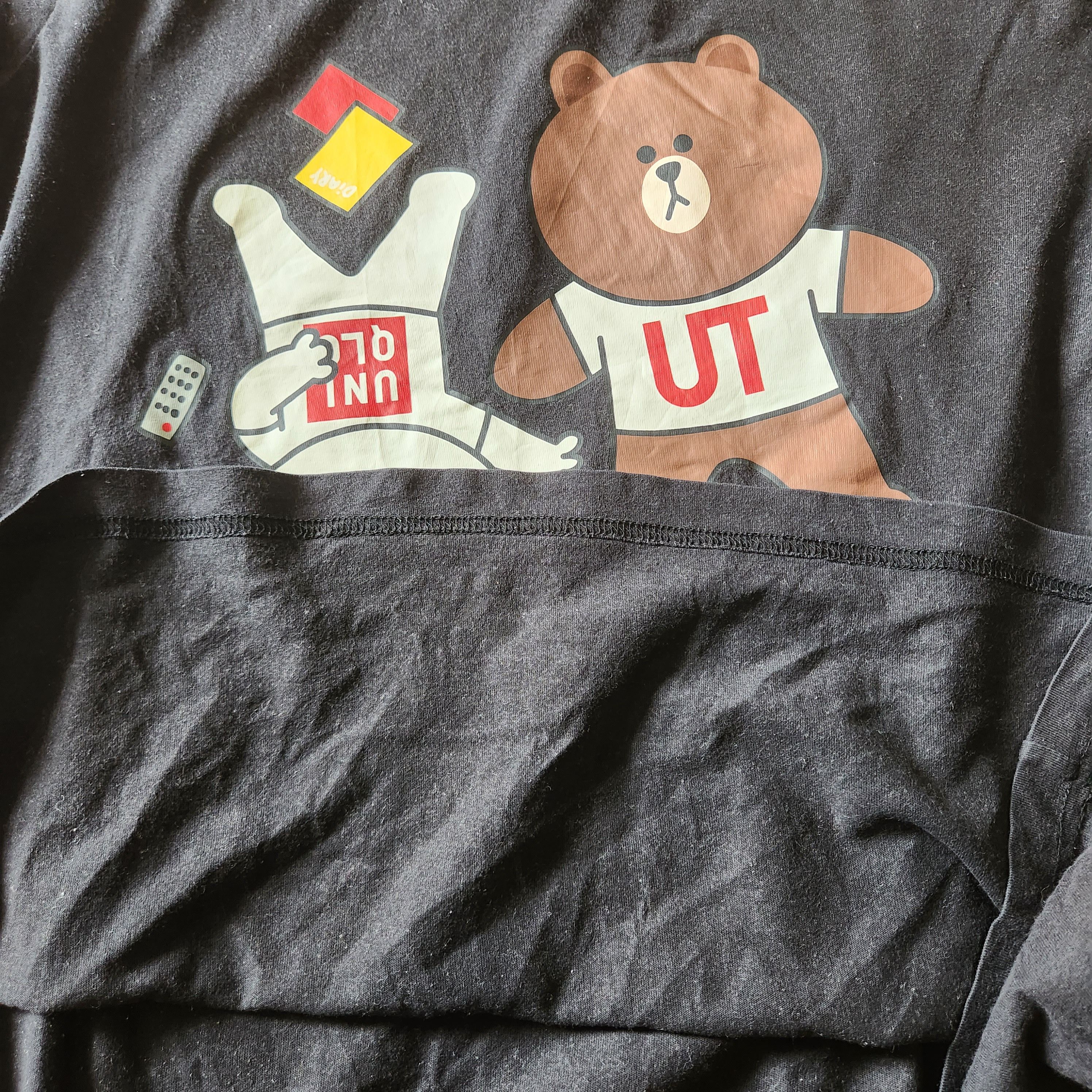 Uniqlo X Line Friends Mascots Black Tees - 3