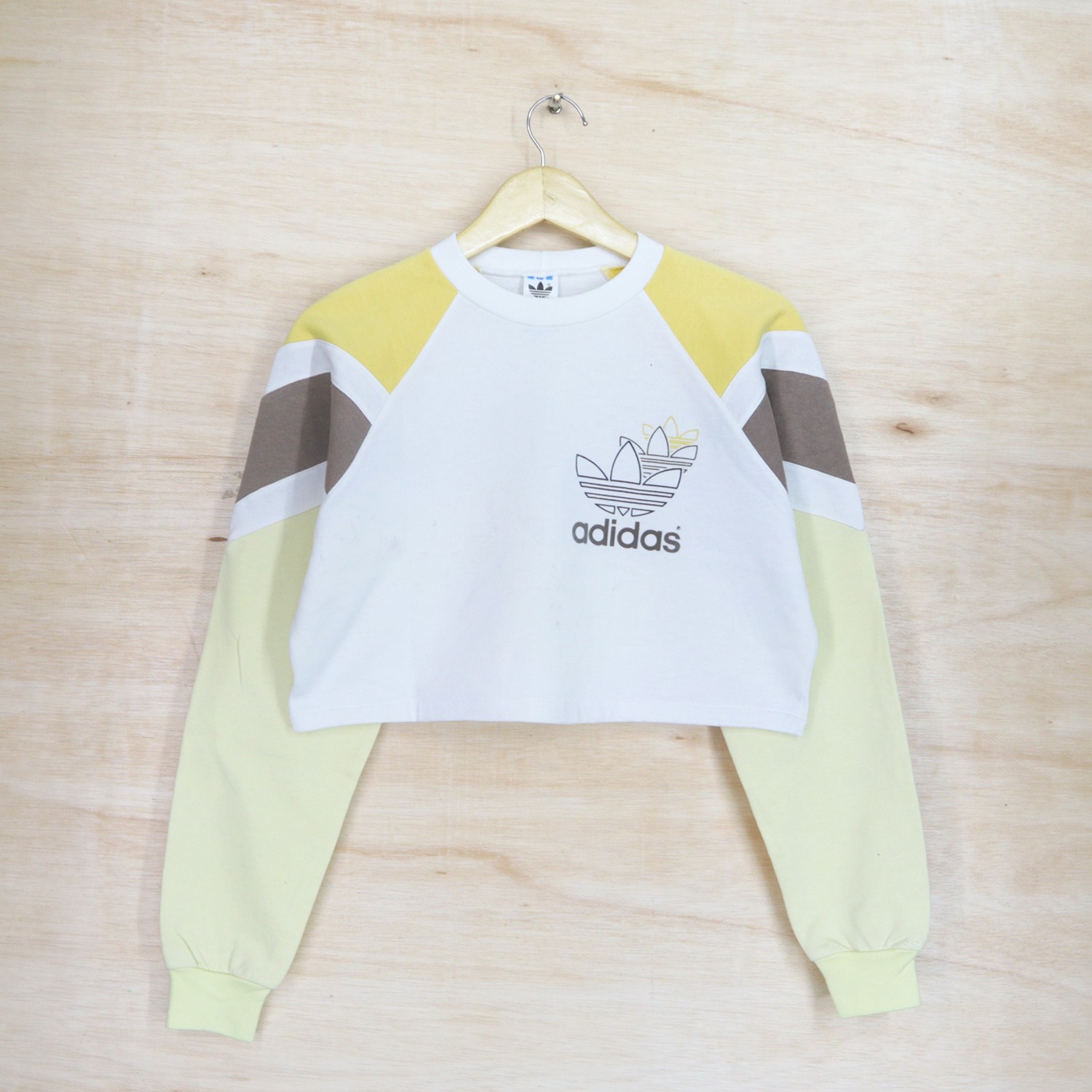 Vintage 90s ADIDAS Big Logo Croptop Sweater Sweatshirt Pullover Jumper - 1