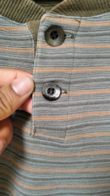 Vintage Lancel Striped Pocket Button Crewneck Sweatshirt - 4