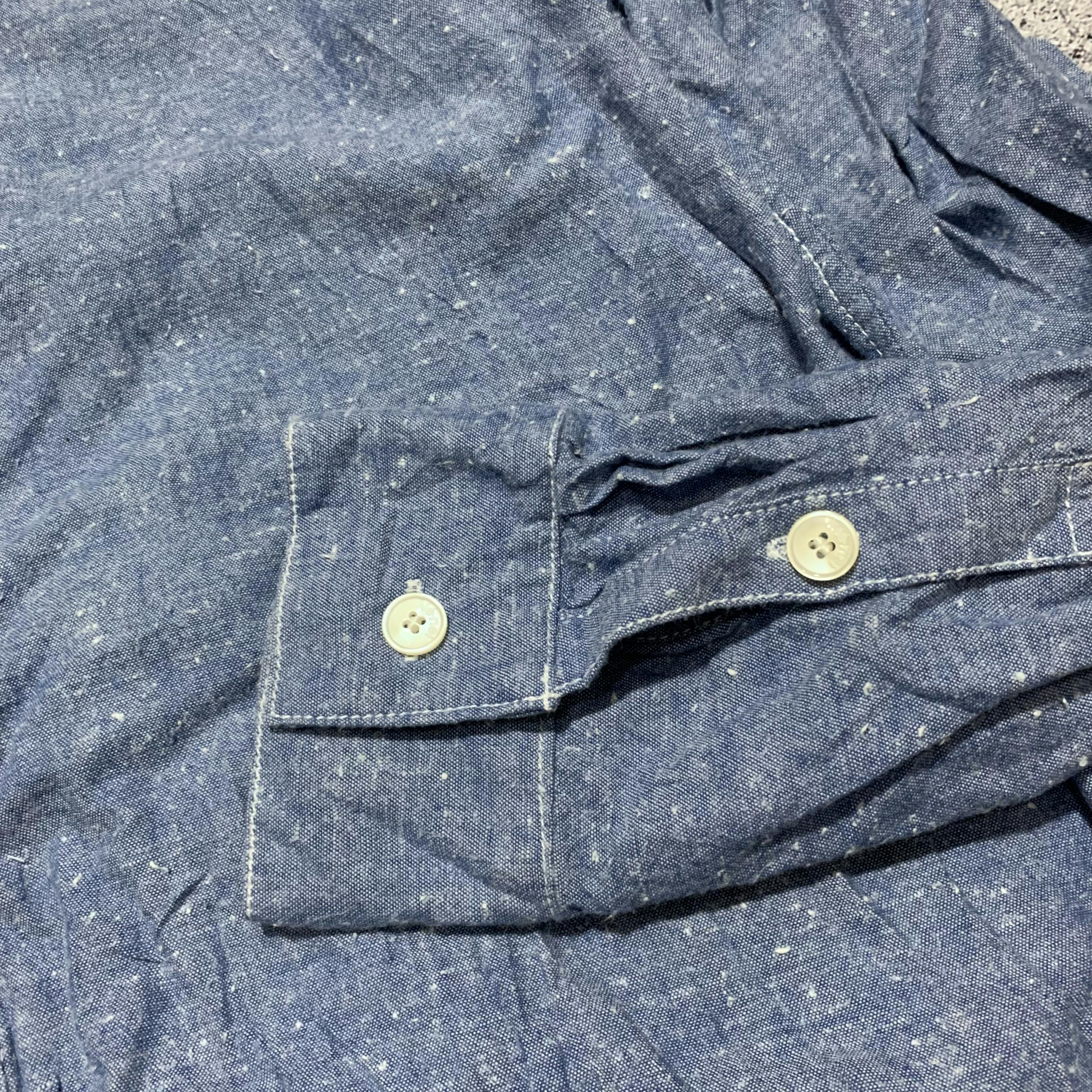 Ne-net Embroidery Logo Soft Denim Jeans Longsleeve Shirt - 5