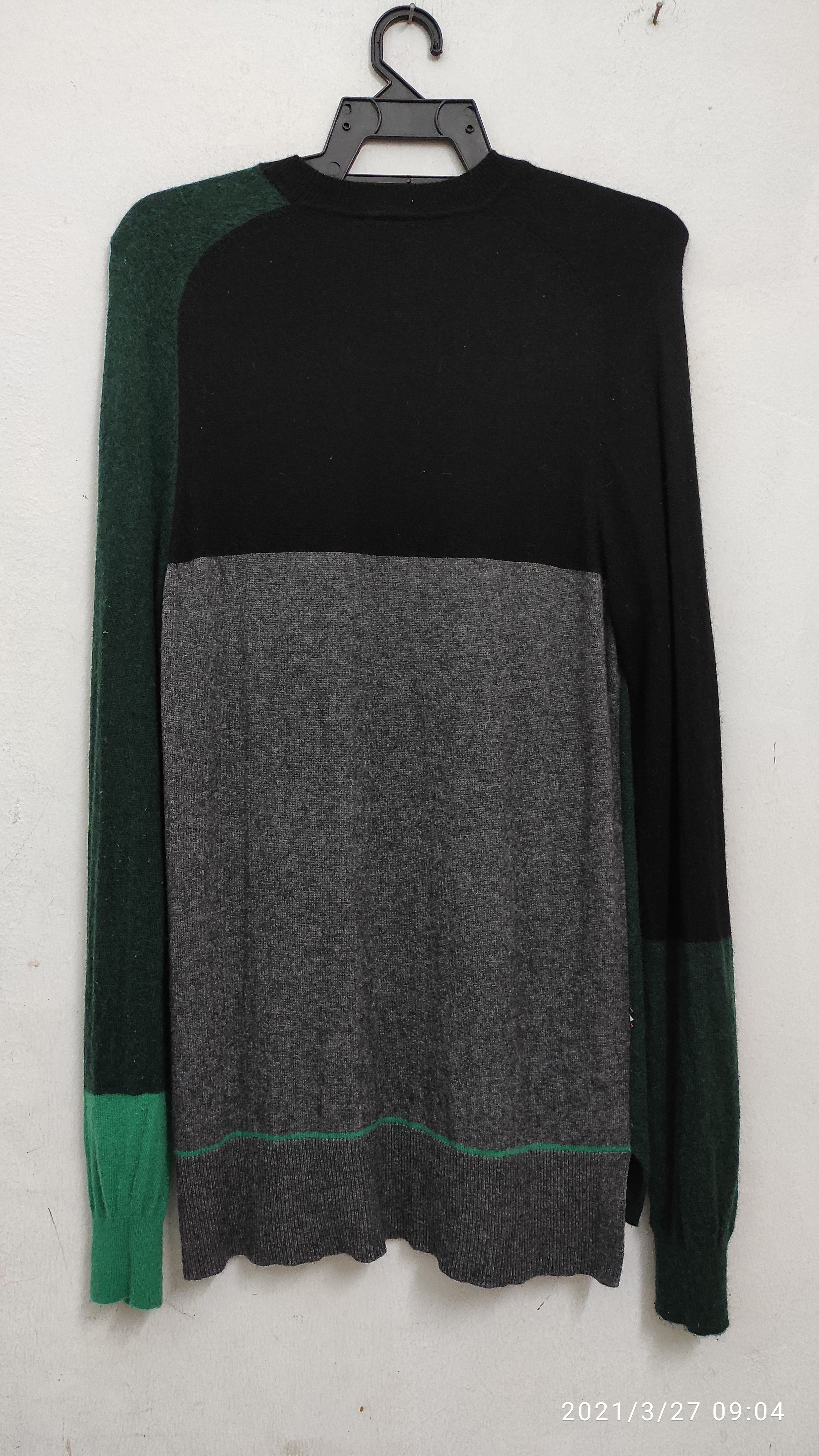 Authentic Lacoste L!ve knit raglan side split color block sweater - 2