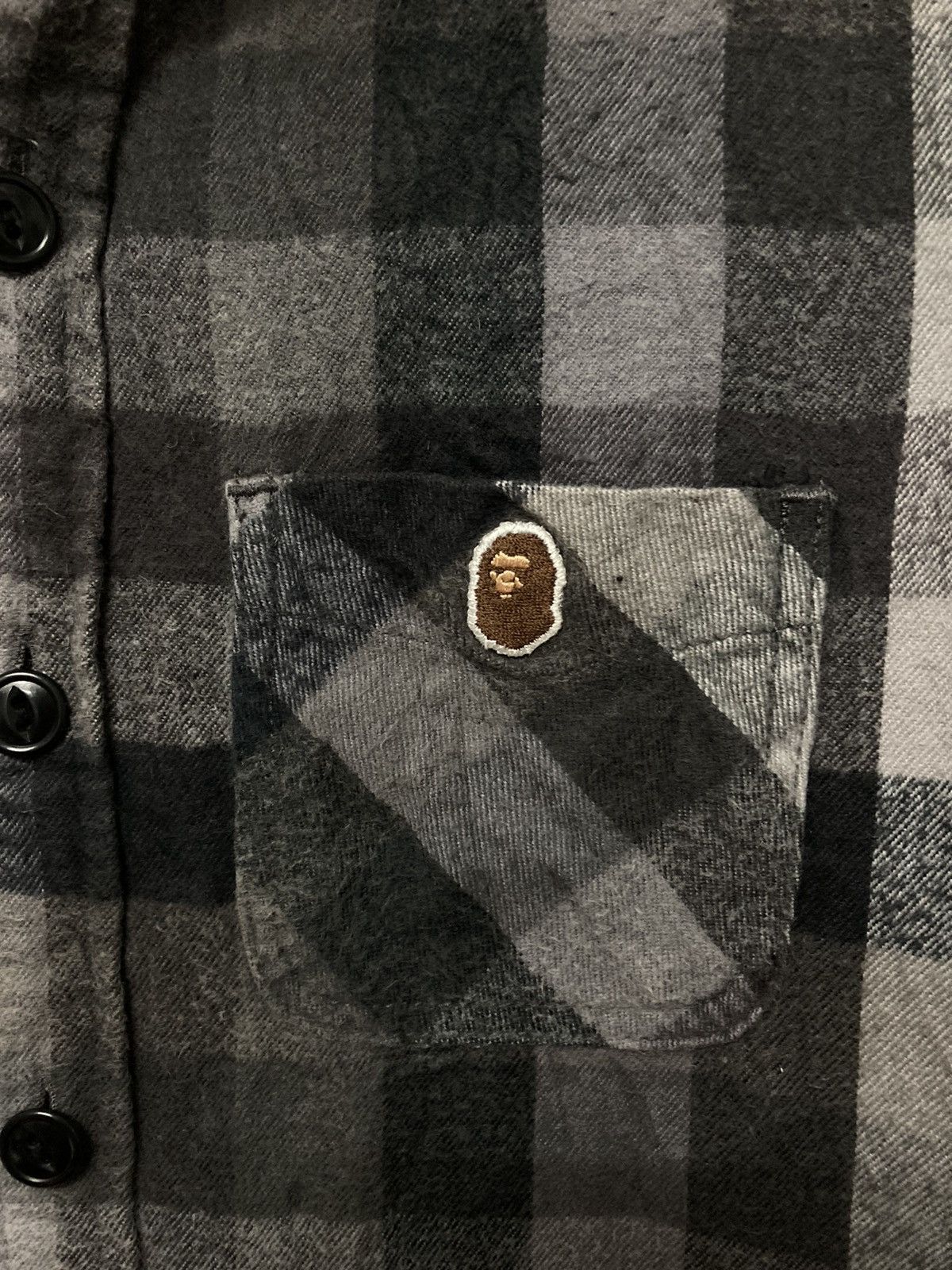 Bape Button Up Checker Flannel Shirt Made in Japan - 6