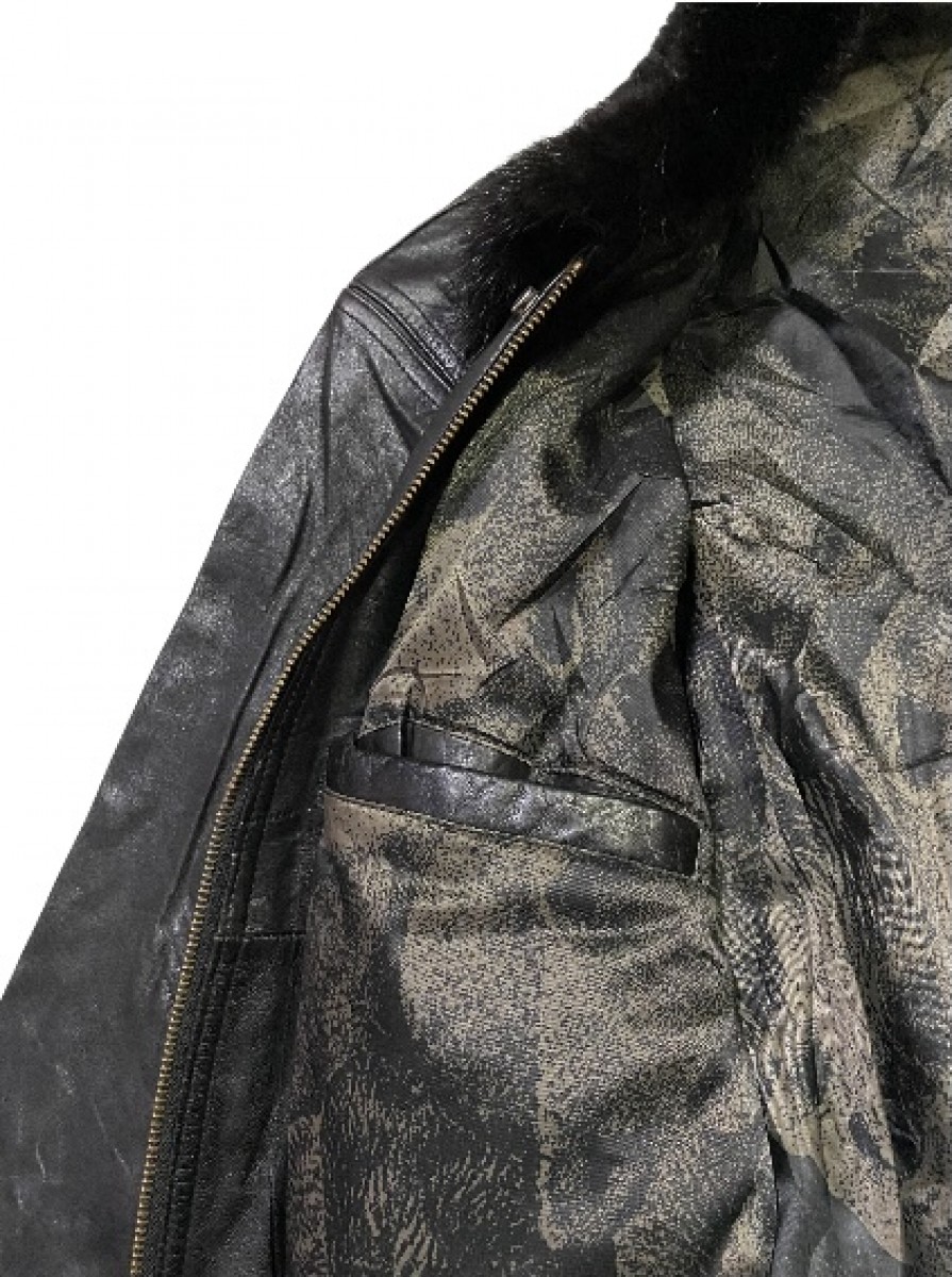 Leather Jacket - Men's Cafe Racer Motorcycle Leather Jacket - Italian Skin Used - 8