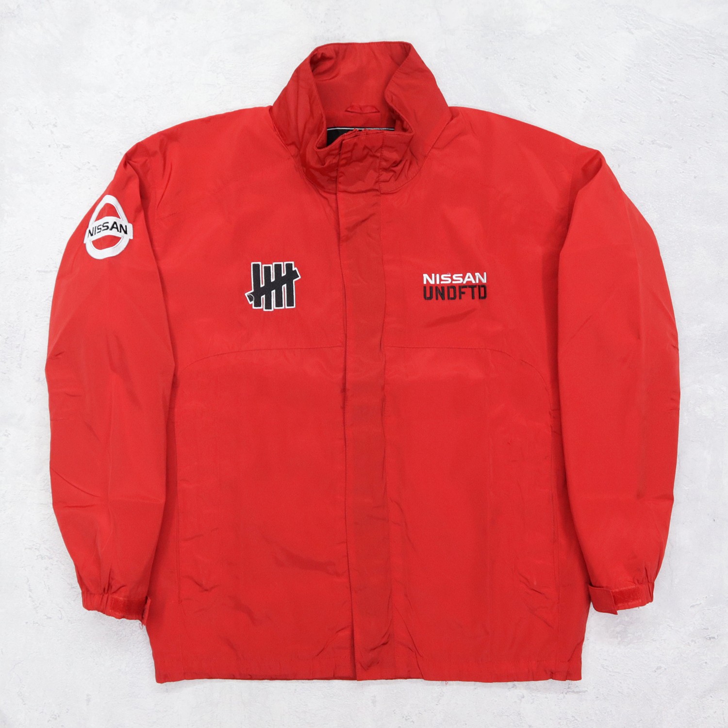 Vintage 90s 00s Y2K NISSAN x UNDEFEATED Embroidered Big Logo Spellout Bomber Worker Jacket - 1