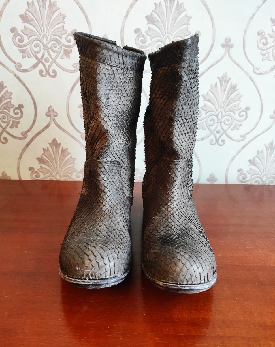 NWOT! Python effect guidi leather boots - 3