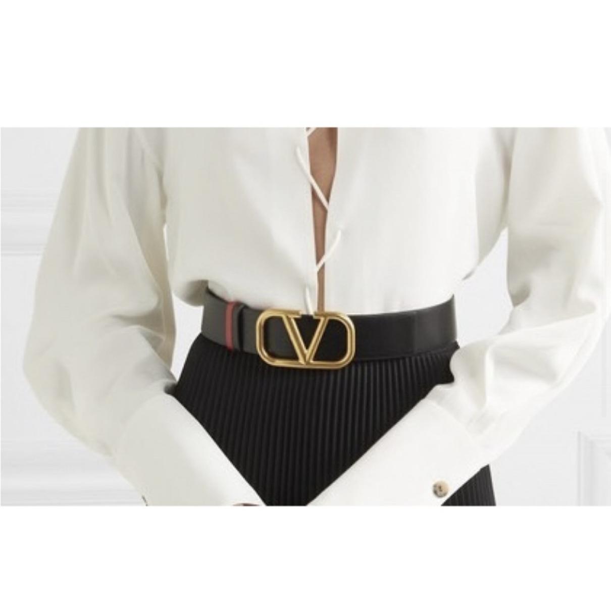 VLogo leather belt - 5