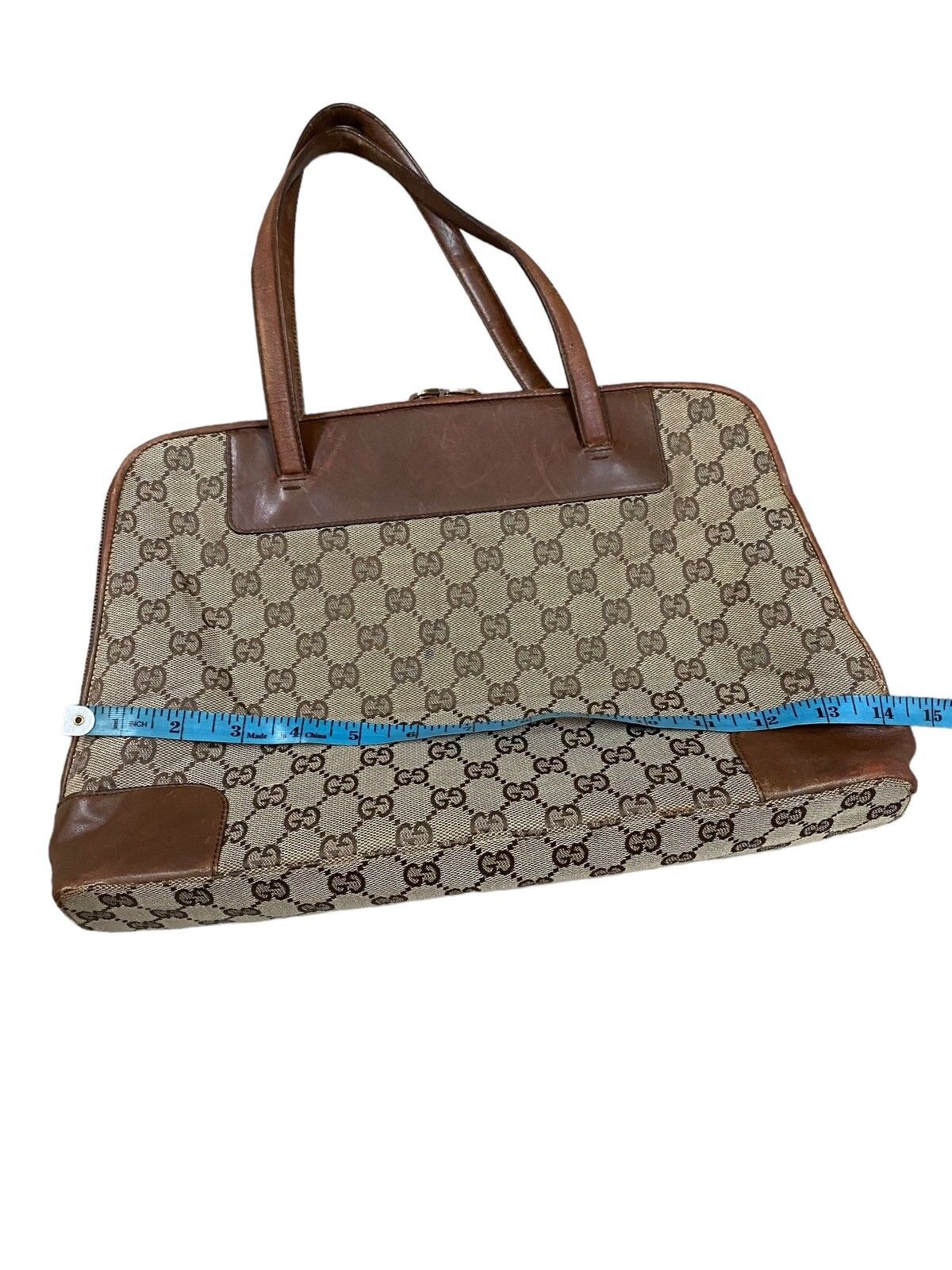 Vtg🔥Authentic Gucci GG Canvas Handbag - 19