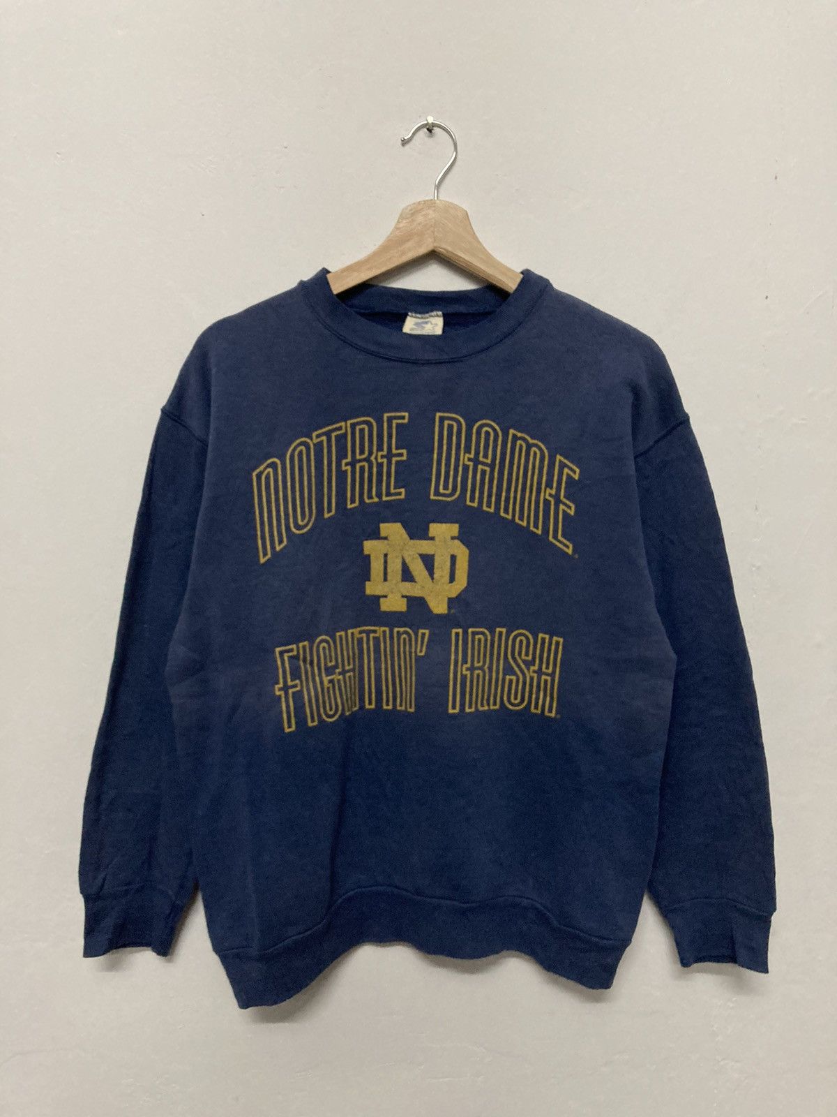 Vintage - Vtg 80s Starter Notre Dame Distressed Crewneck Sweatshirt - 1