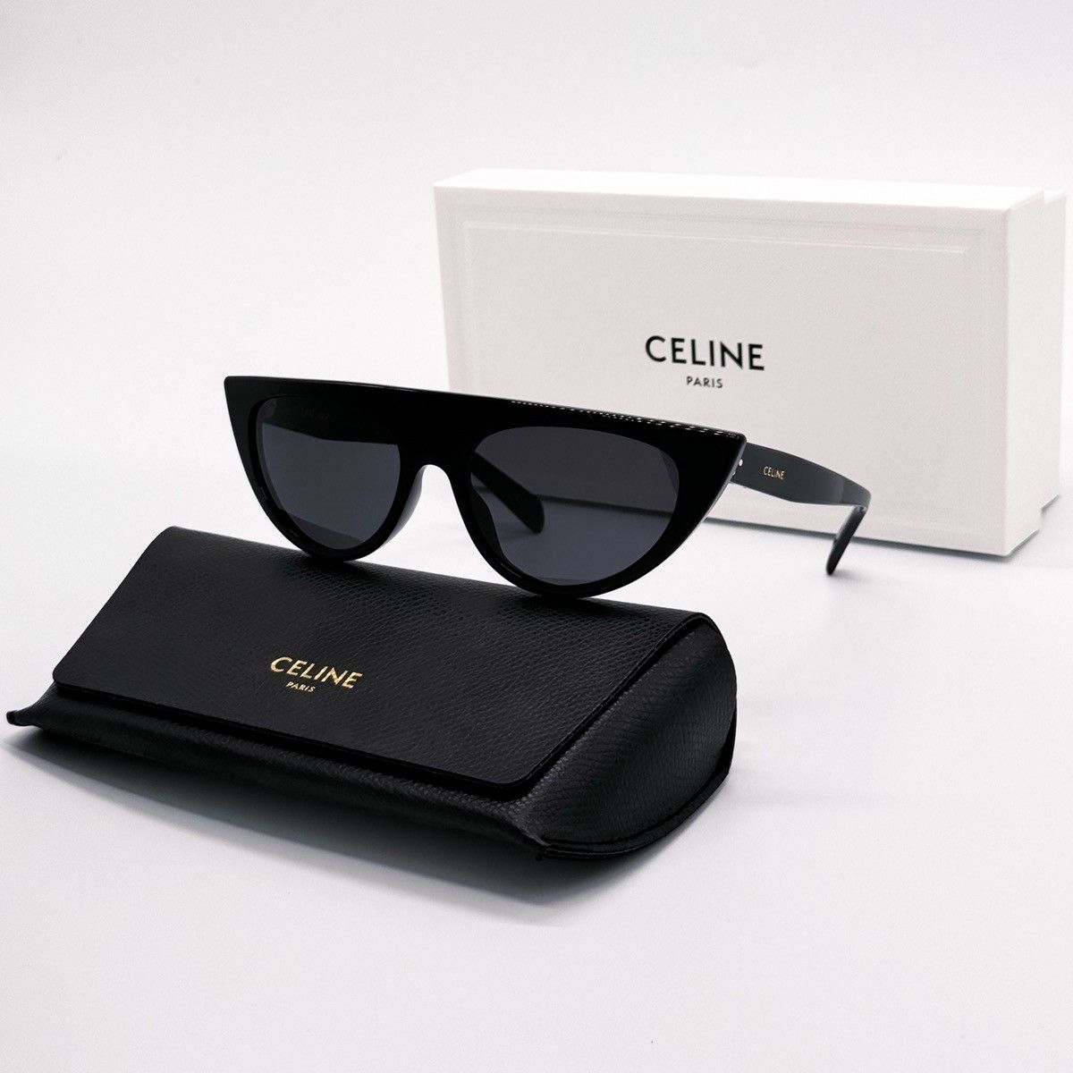 NEW CELINE CL40228I 01A BLACK CAT EYE WOMEN SUNGLASSES - 1