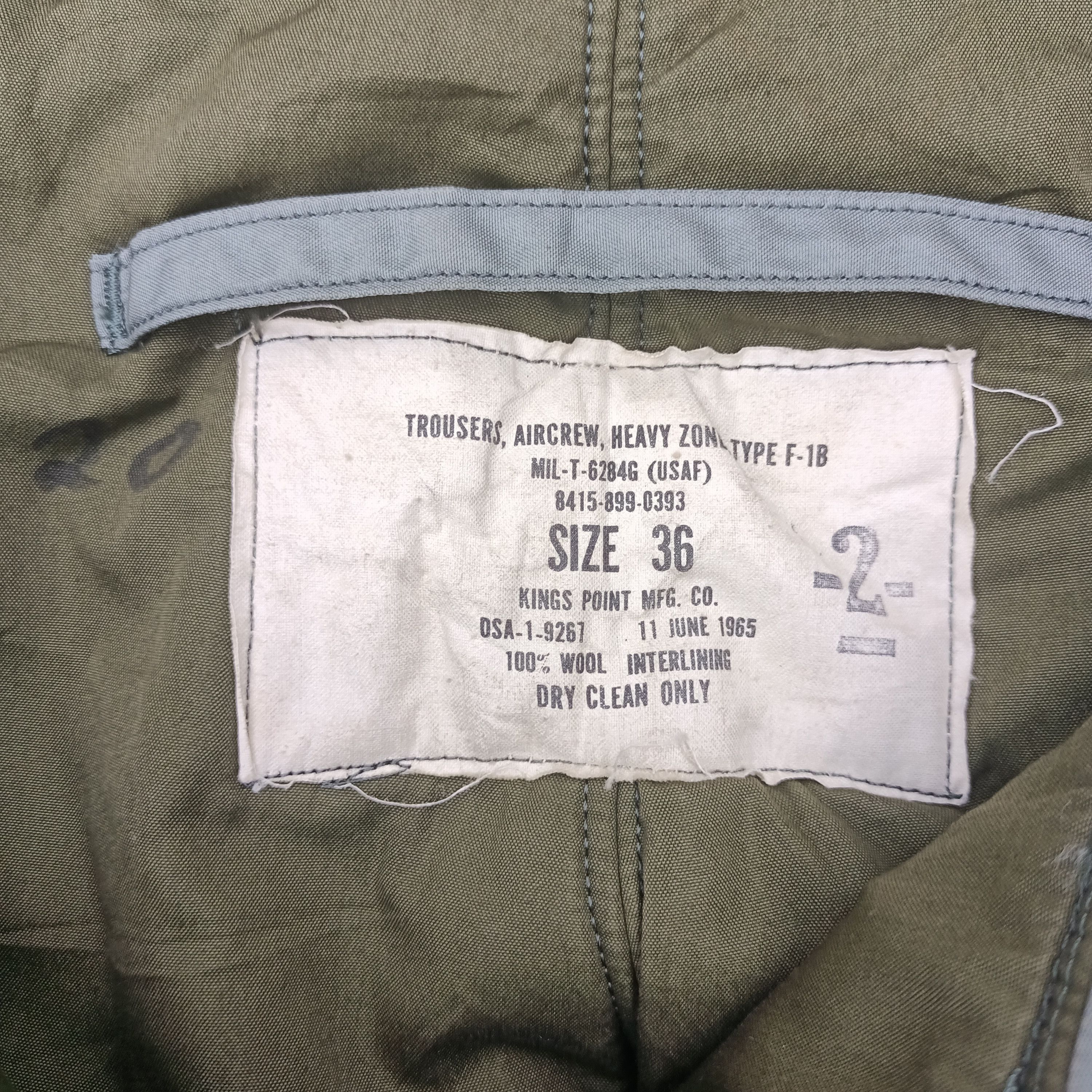 Rare Vintage 60s USAF Type F-1B Flying Military Trouser - 9