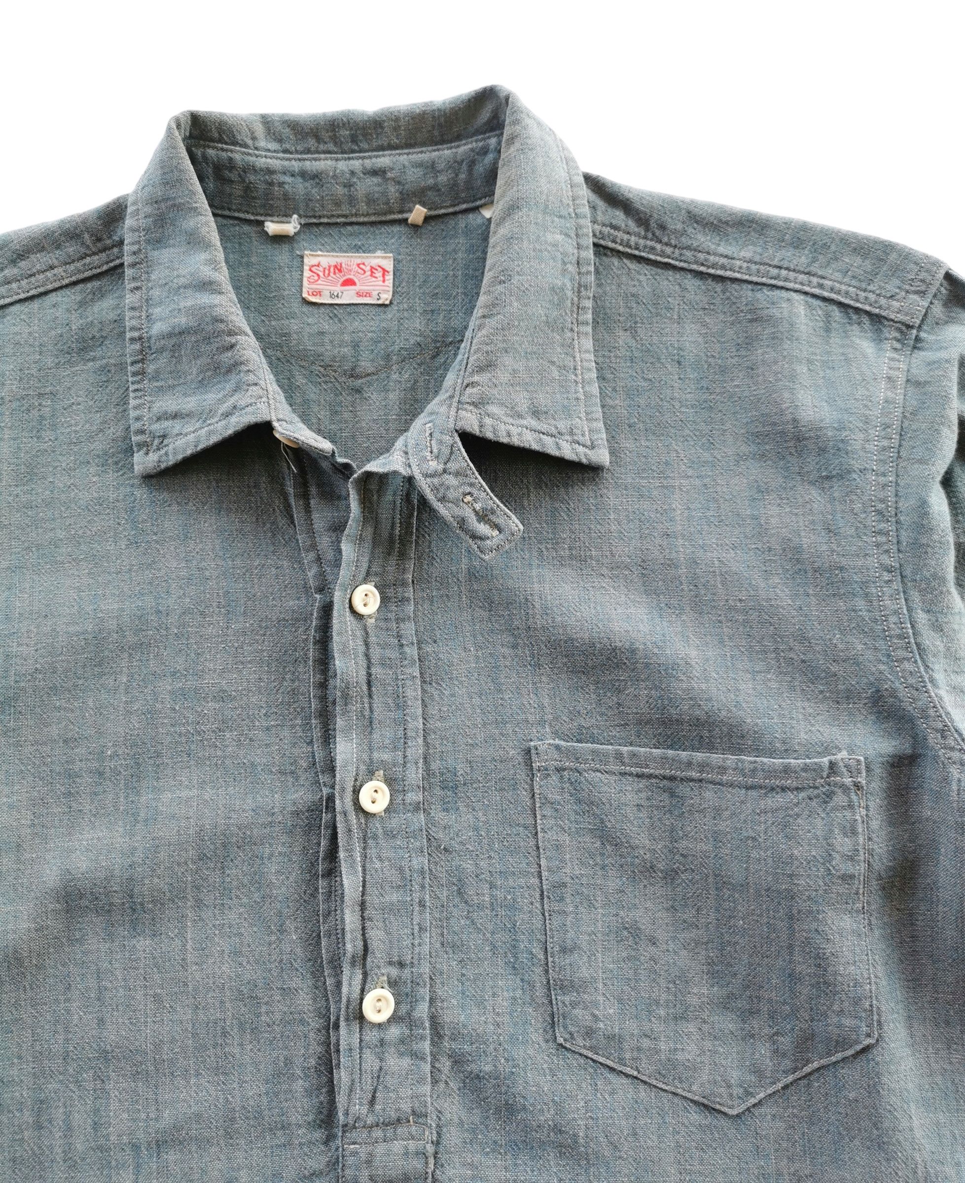 1920s Levis Vintage Clothing Selvedge Sunset Chambray Shirt - 6