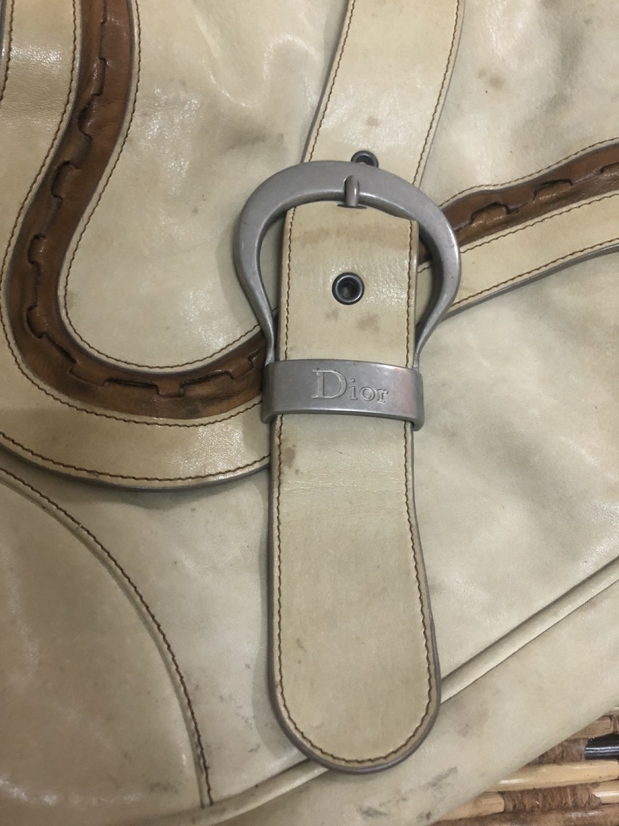 Vintage Collectible Item Gaucho Saddle Bag Beige colour - 8