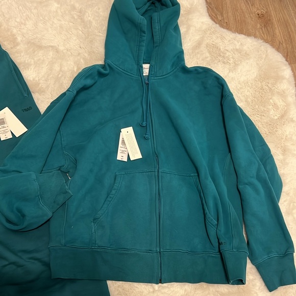 Aritzia TNA Sweatfleece Cozy Fleece Set in Oceanside Teal - 5