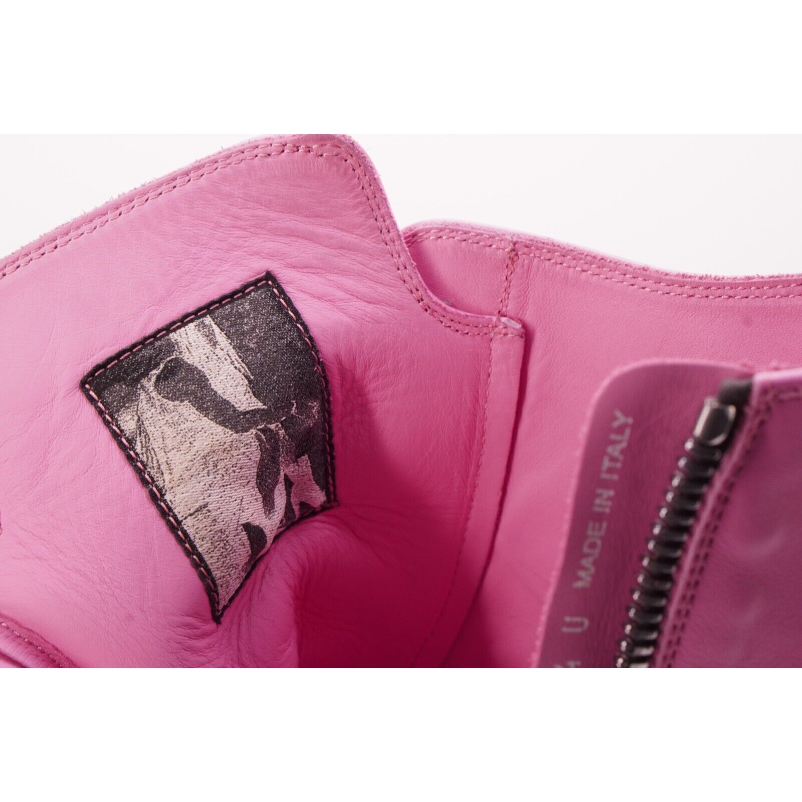 Ramones Pink High Top Sneaker Pink SS21 Side Zipper - 17