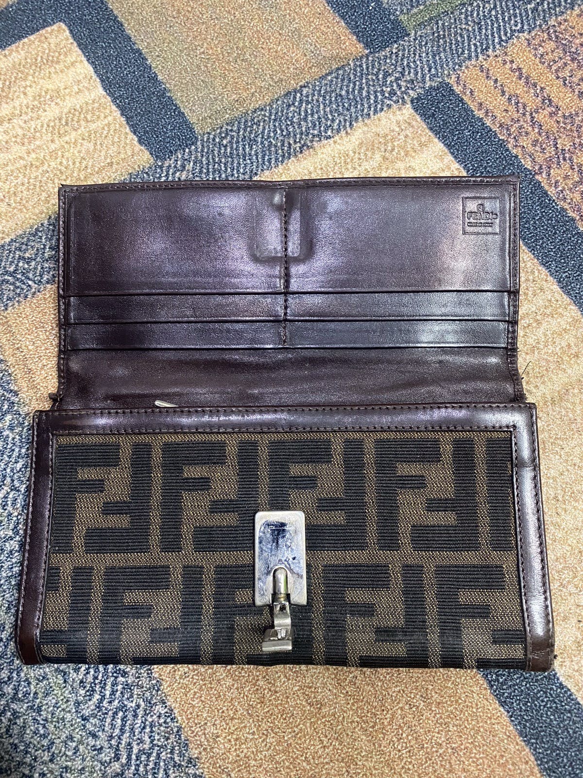 Authentic Fendi Zucca FF Monogram Long Wallet Clip - 11