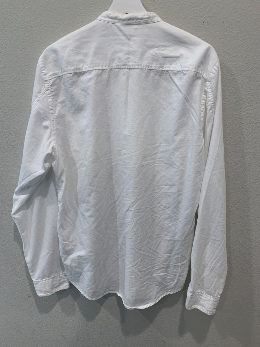 Nn07 - Cotton linen band collar Samuel shirt xl - 2