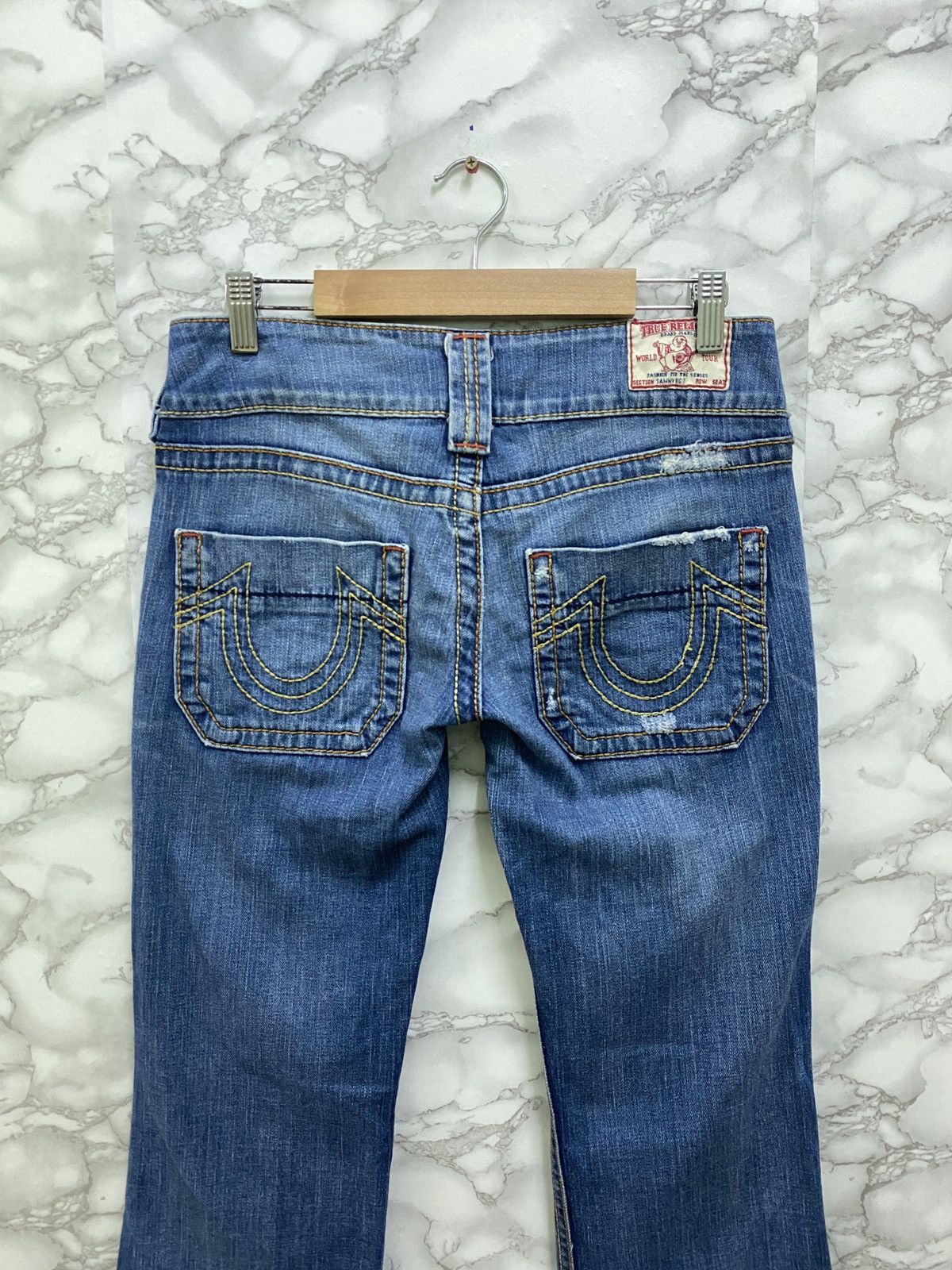 Vintage TRUE RELIGION Sammy Big T Flared Denim Jeans - 9