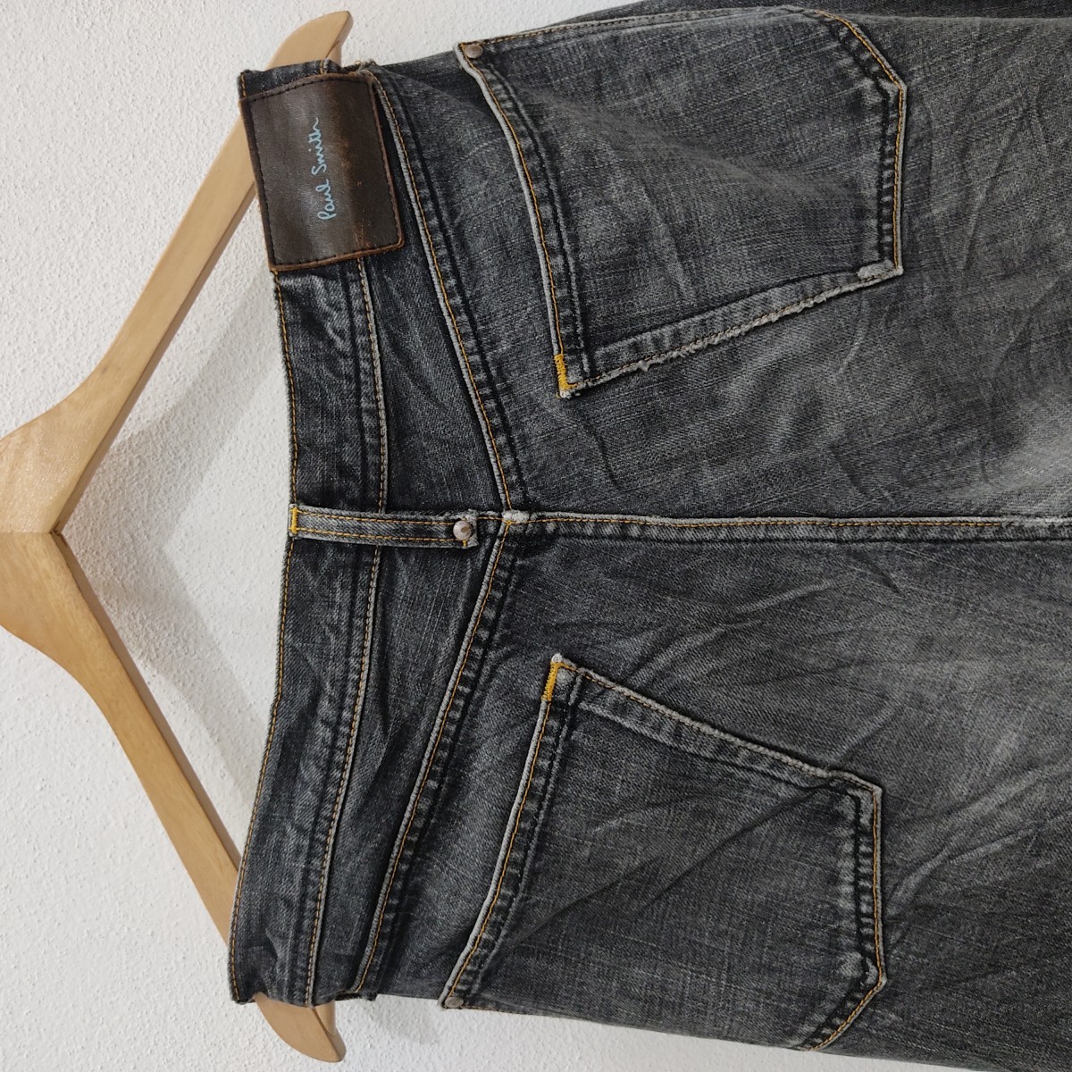 Distressed Denim - Designer Straight Cut Black Patch Denim Jeans - 5