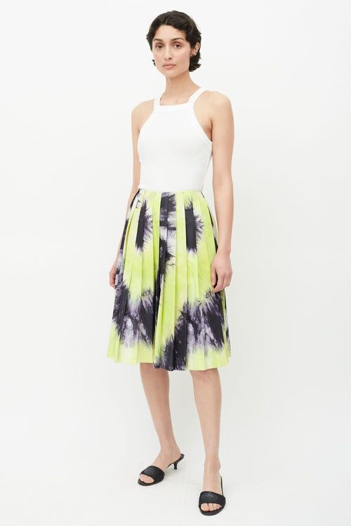 NWT - $2880 Prada pleated tie Dye Skirt - 1
