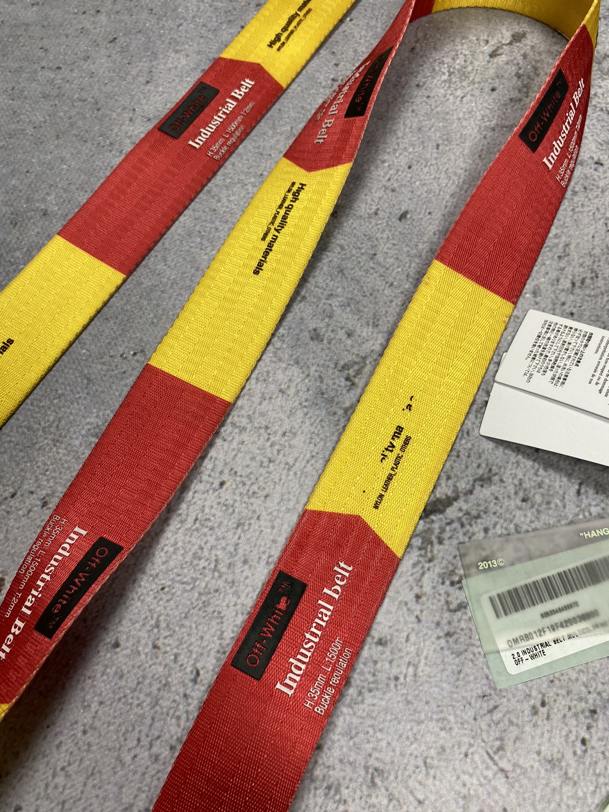 Off White industrial belt 2.0 belt red yellow - 3