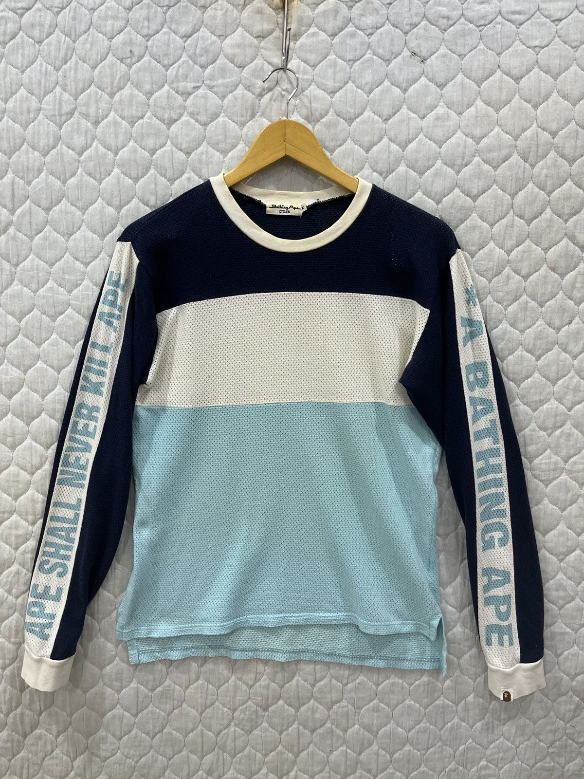 A BATHING APE CYCLES MESH LONG SLEEVE TEE - 1