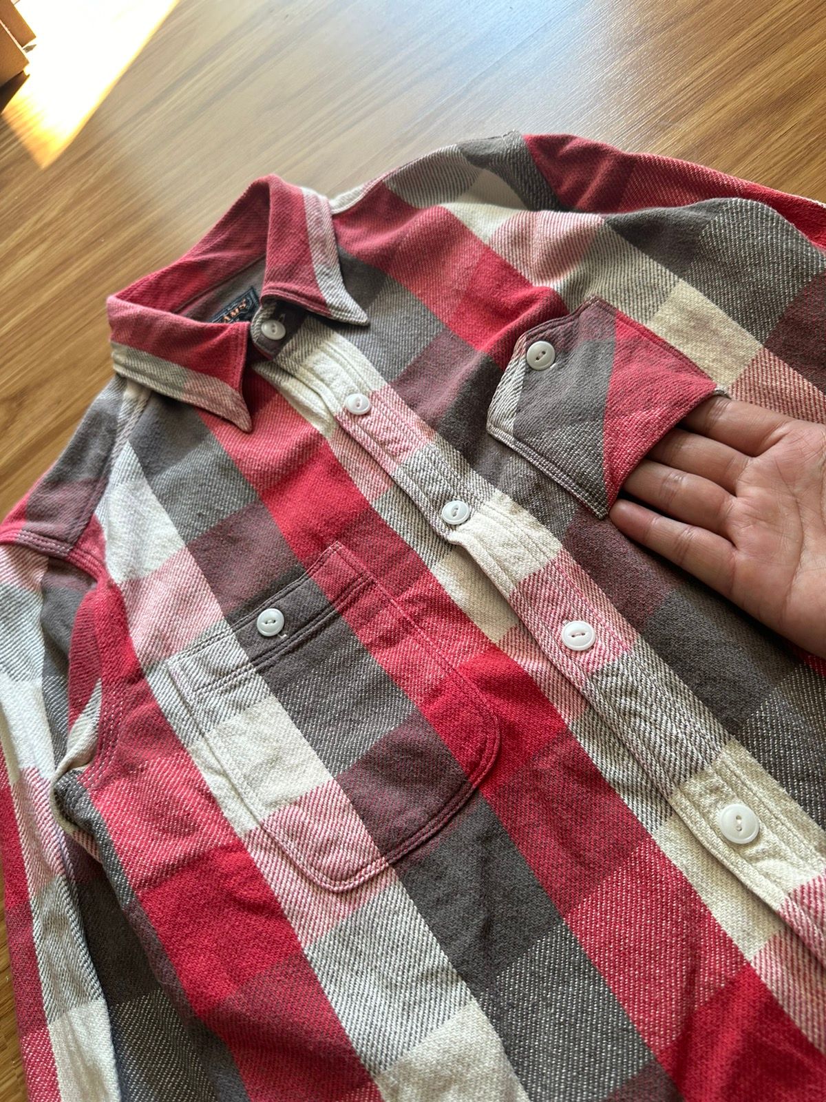 Beams + Japan Heavy Cotton Flip Pocket Collar Plaid Shirt - 8