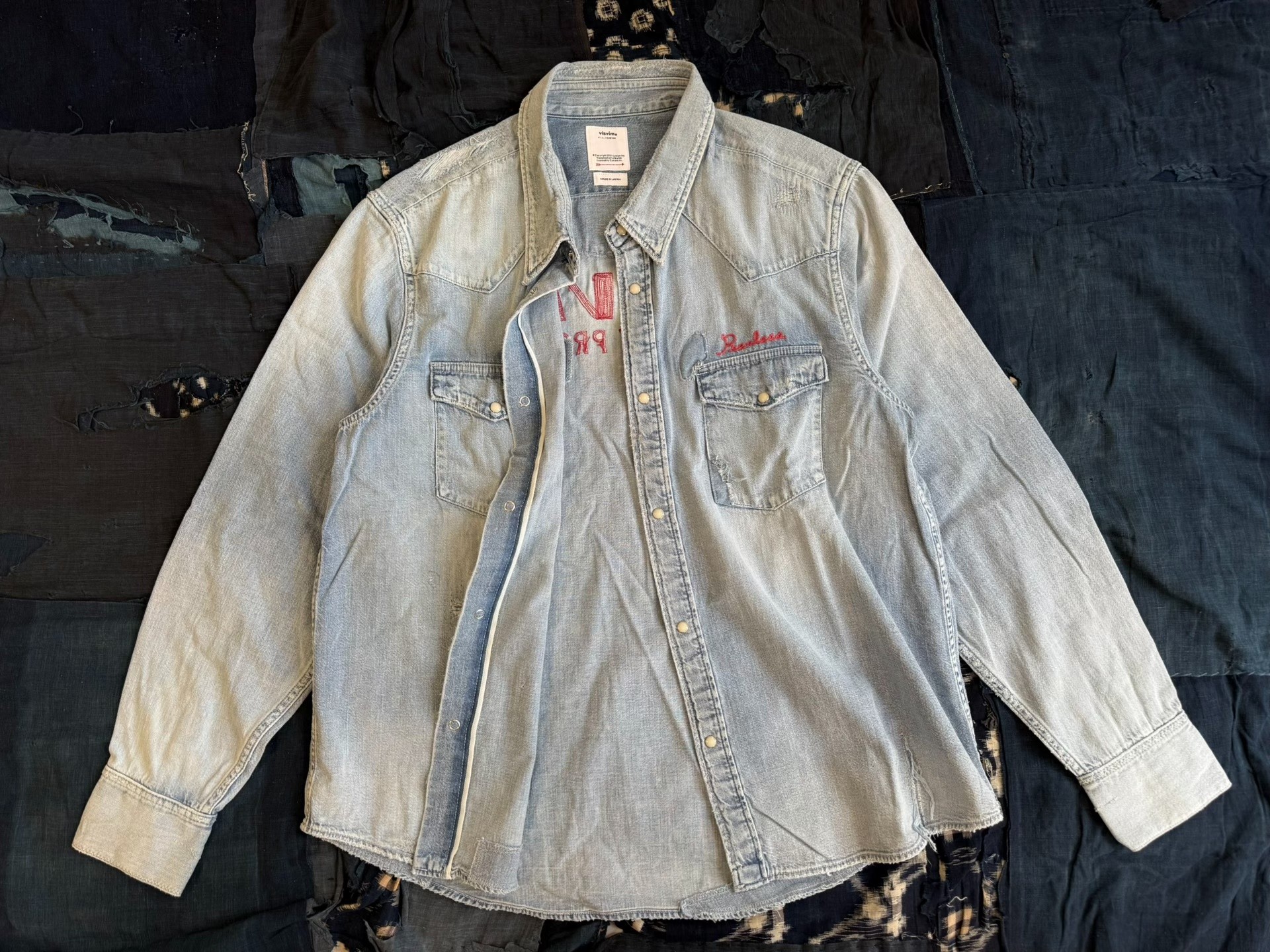 VISVIM 24AW SOCIAL SCULPTURE SHIRT CRASH embroidery destruction shirt - 3