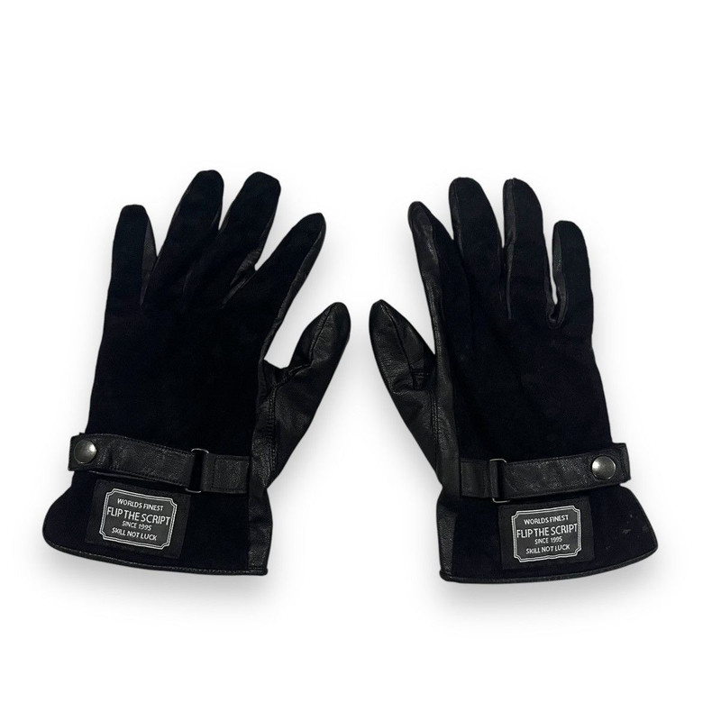 Beauty Beast × Leather - FLIP THE SCRIPT LEATHER SUEDE BLACK GLOVE - 1