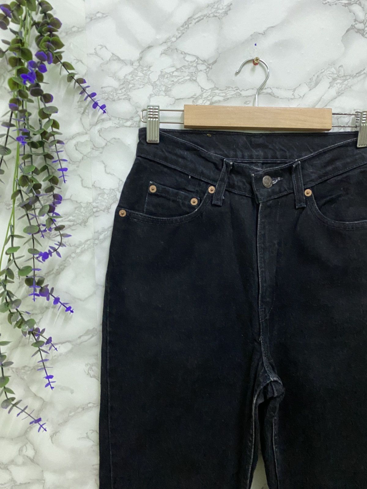 Vintage 90s Levi's Skinny Super Black Denim Jean - 5