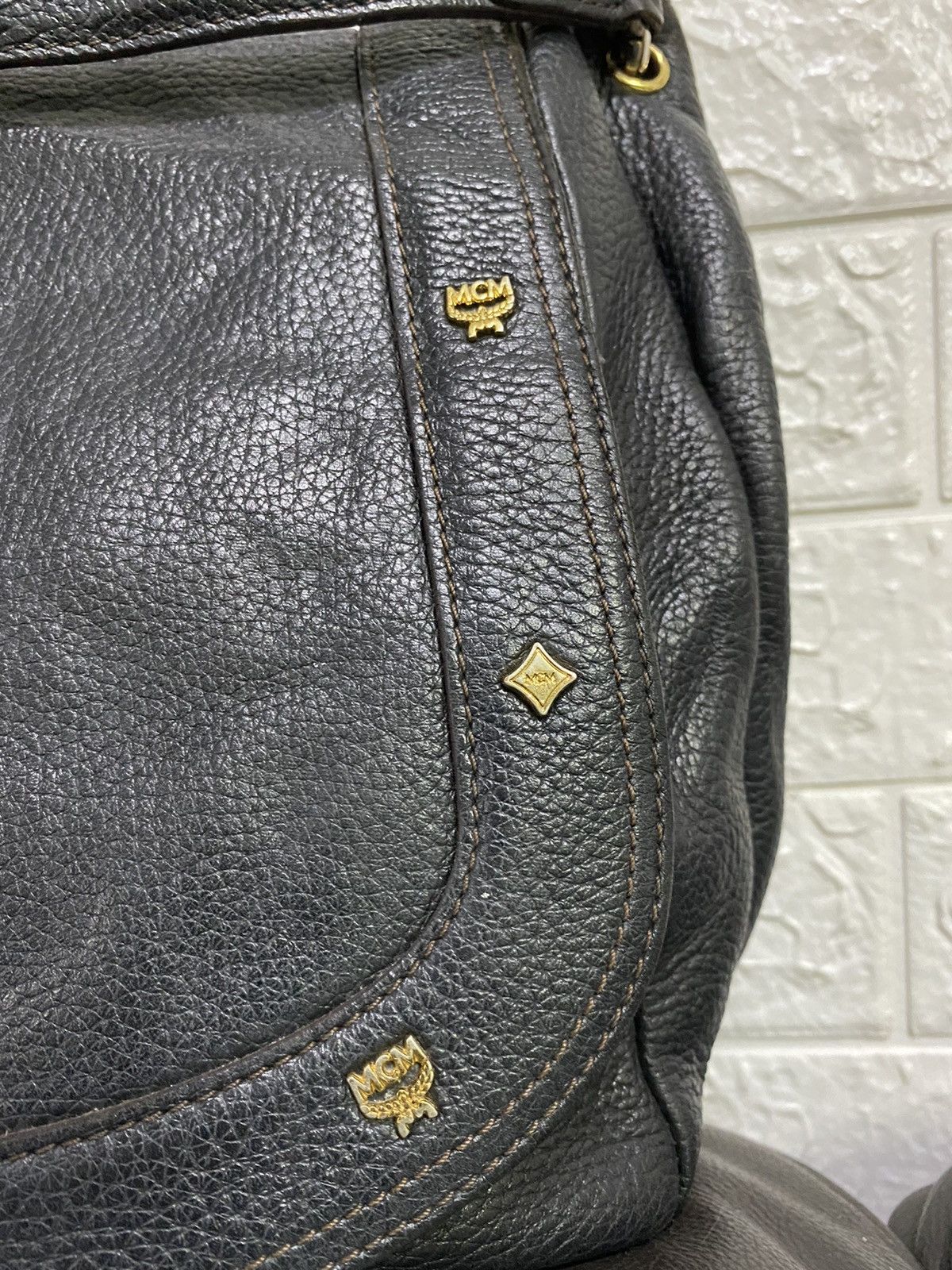 Authentic MCM Leather Shoulder Bag - 8