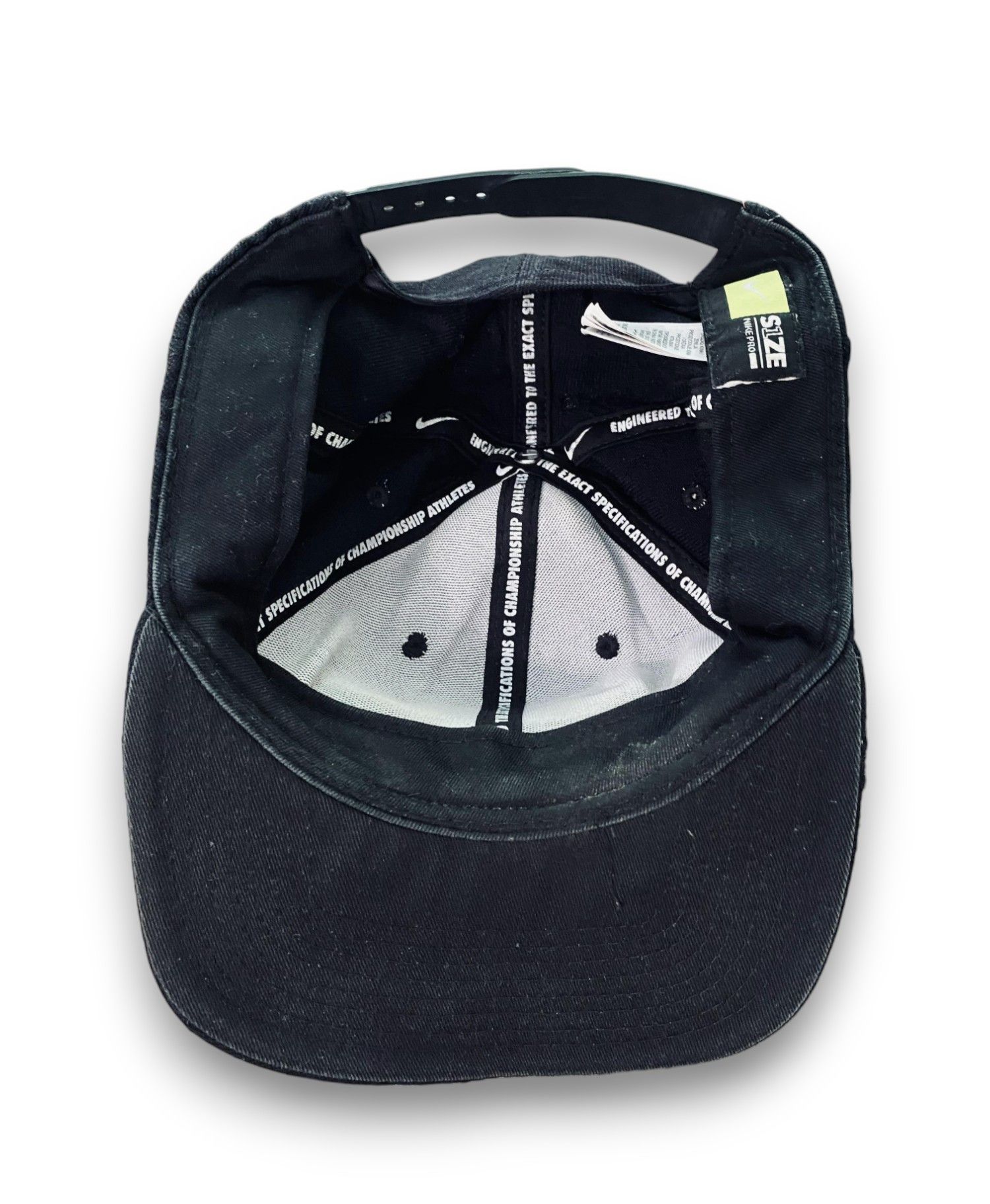 Nike Cap Hat Big Logo Swoosh Vintage Y2K Streetwear Black - 6