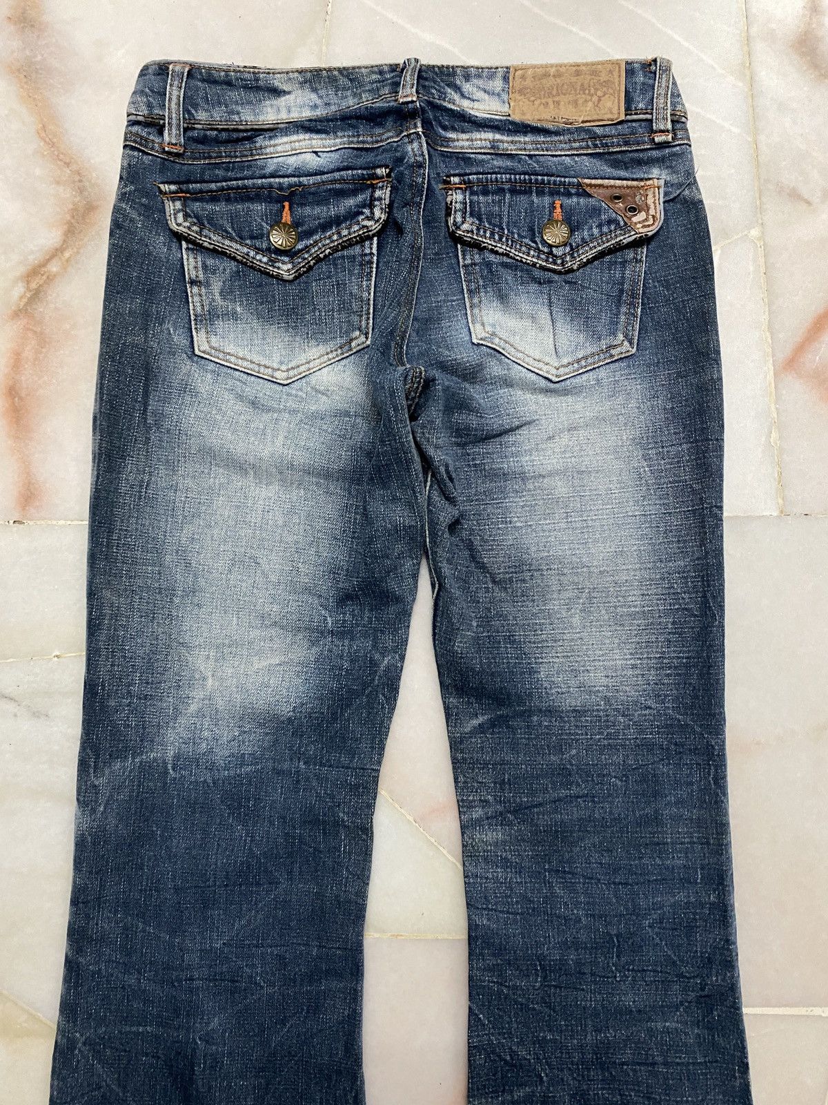 💥Flare💥Vintage Japanese Sick Washed Faded Jeans Distress - 17