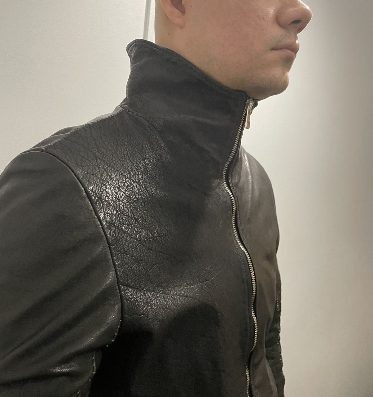 *Last drop* Bison Leather High neck jacket - 10