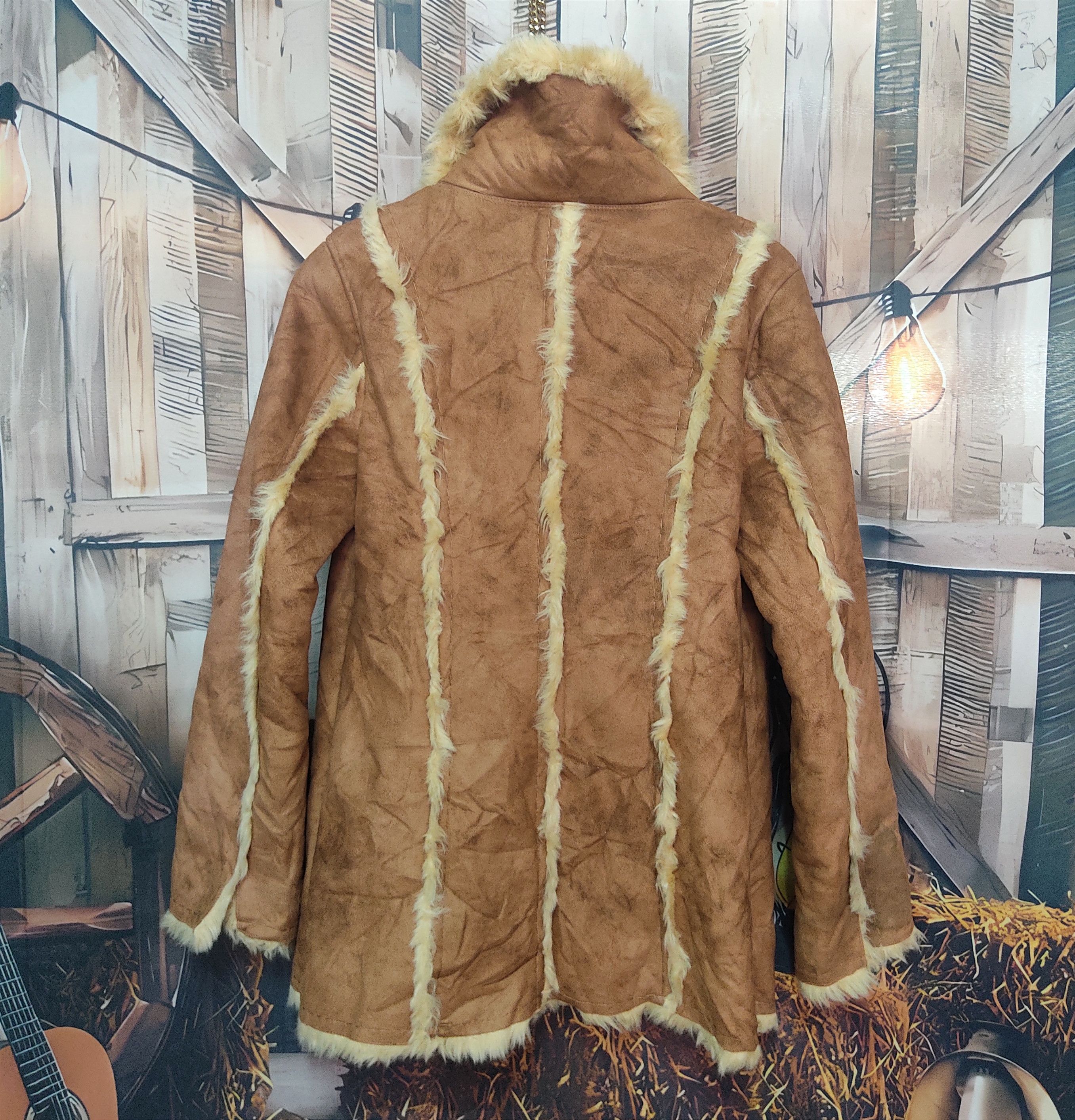 Designer - VOUS MÊME Suede Faux Fur Shearling Leather Jacket - 3