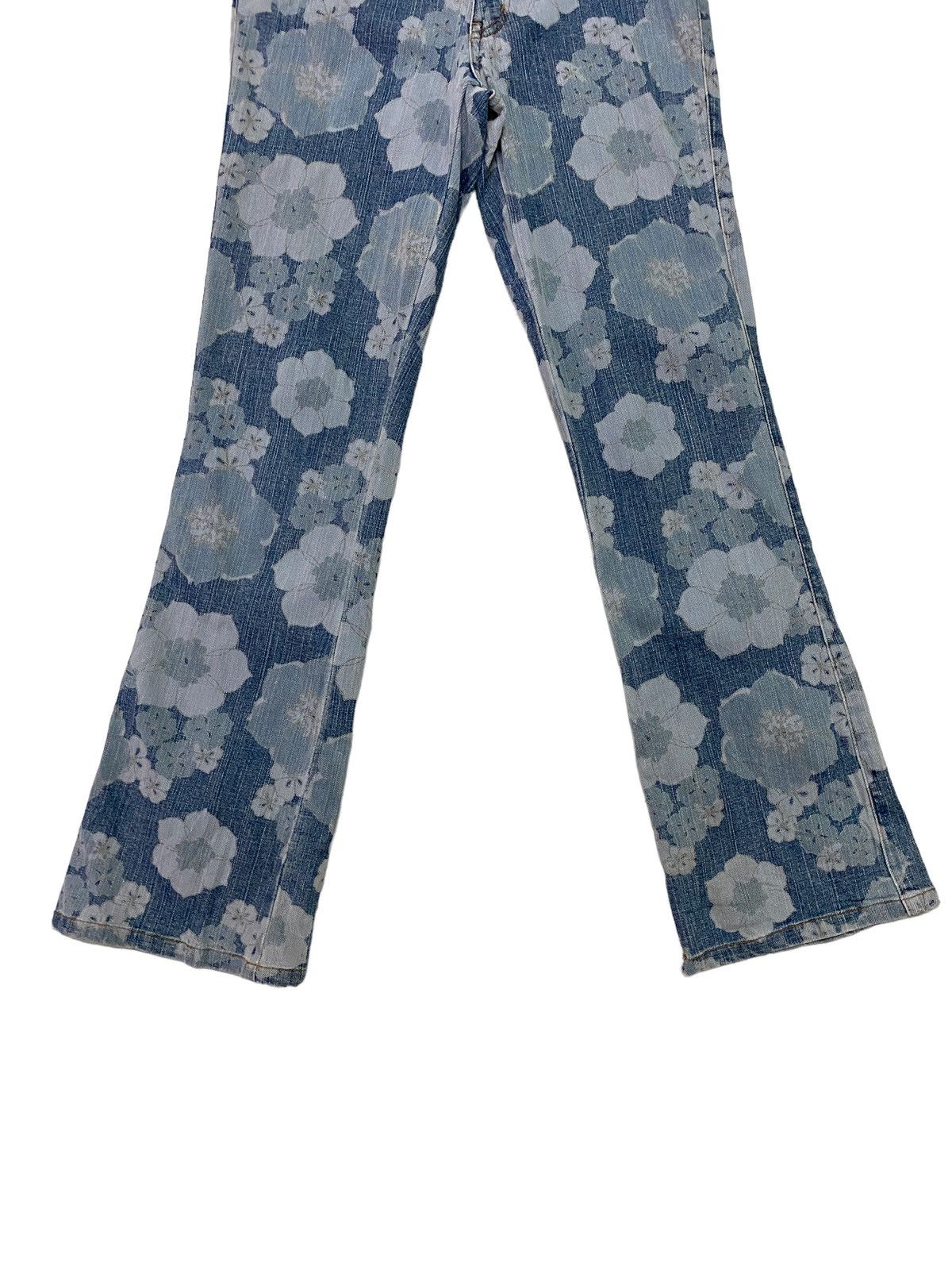 Vintage - Flared LIB-ACE Flower Acidwash Overprint Denim S46K - 6