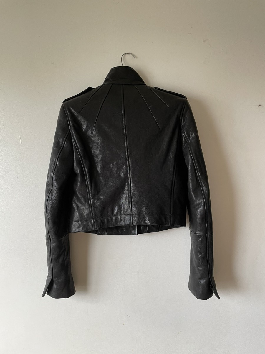 FW16 Cropped Leather Jacket - 2