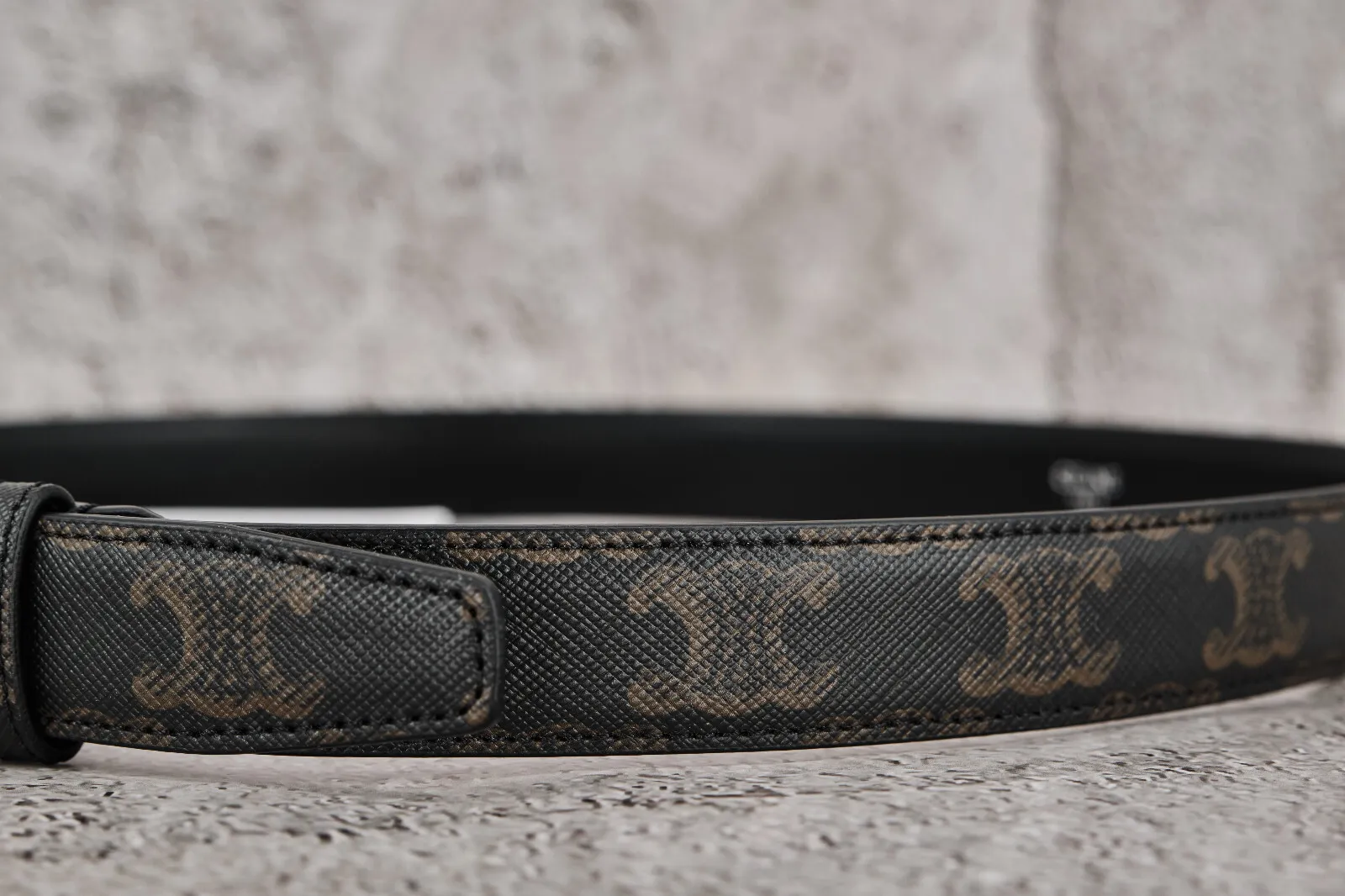 Brand New In Box Celine Medium Black Triomphe Belt in Triomphe Canvas 85, 650$ - 9