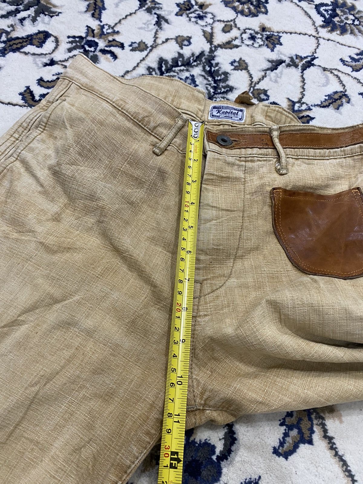 Kapital Kurashiki Leather Patch Pocket Flared Monkey Pants - 22