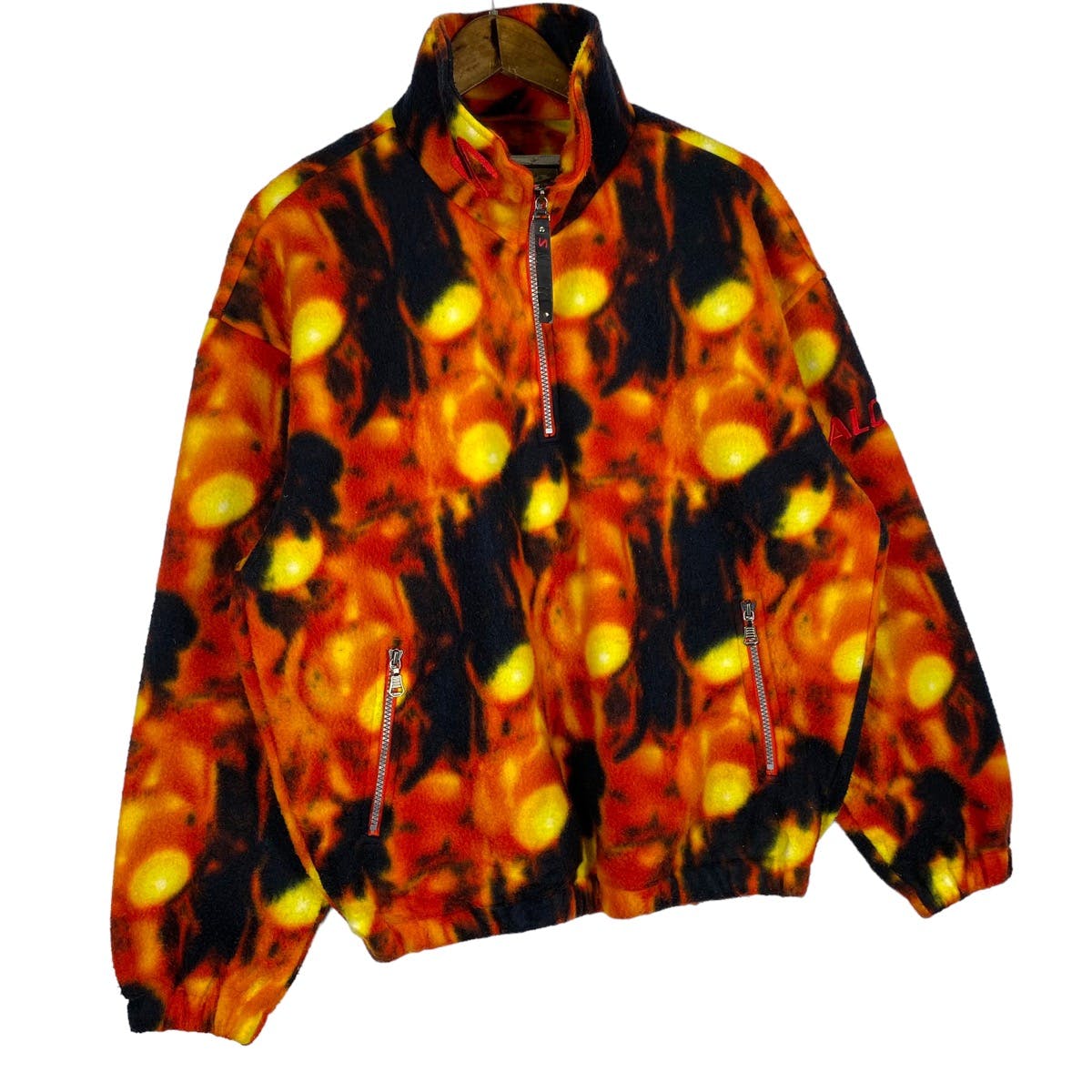 Vintage 90s Salomon Acid Flame Fleece Quater Zip Sweater - 3
