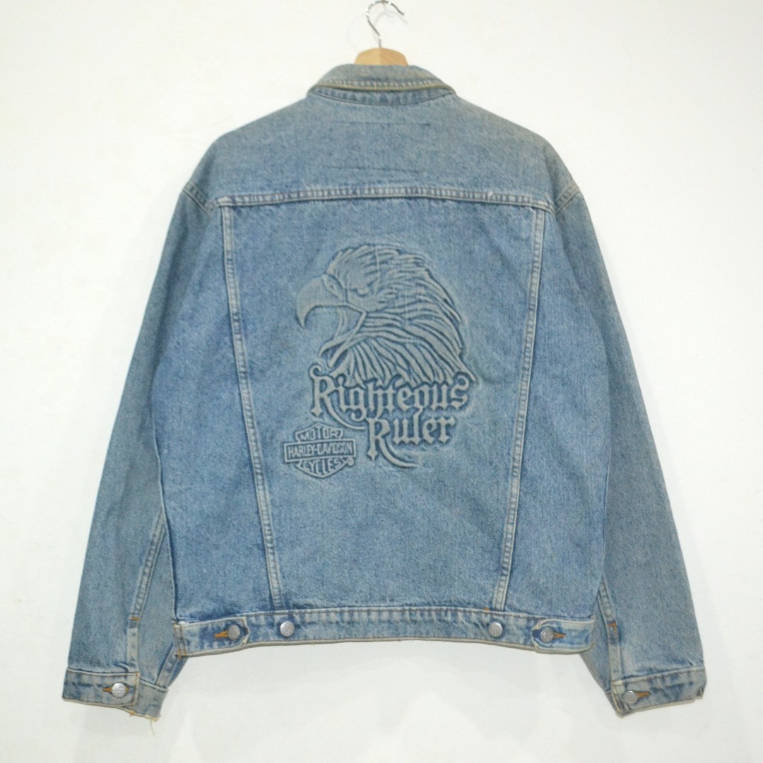 Vintage Harley Davidson Denim Jacket - Blue - 2