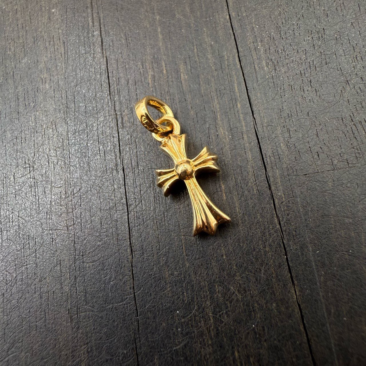 Chrome Hearts 22k Blue Diamond BabyFat Cross Pendant - 2