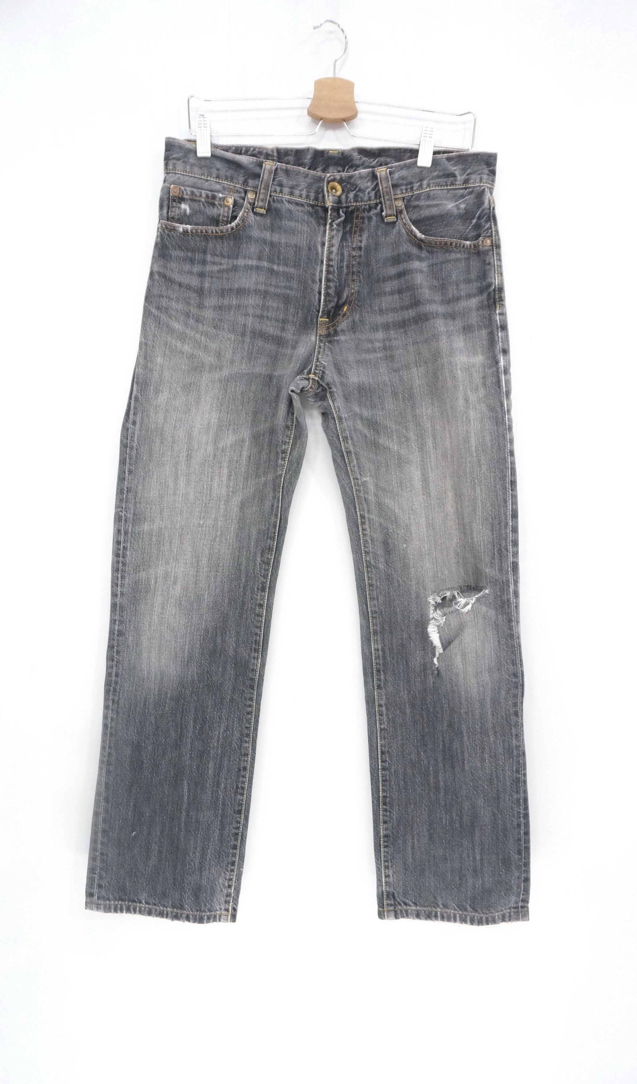 Uniqlo Jeans UJ S002 Ash Grey Distressed Jeans W32 - 2