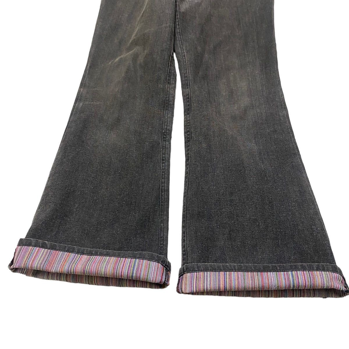 If Six Was Nine - DOMON HOMME Rainbow Super Flare Denim Jeans Faded Black - 17